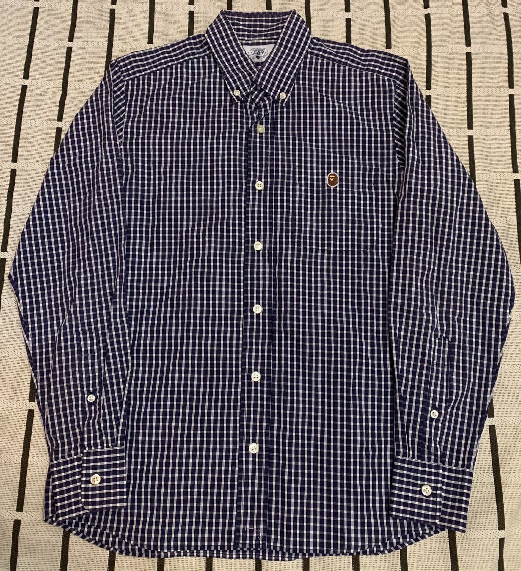 Bape Bape Plaid Ape Head Gold Shirt M Men Size US M / EU 48-50 / 2 - 1 Thumbnail