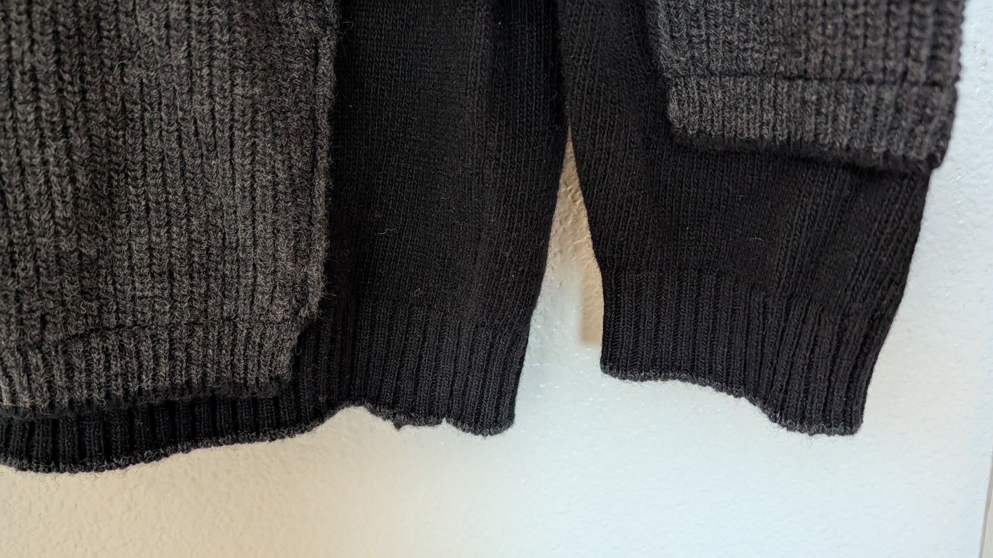 Isabel Benenato Grey & Black Dual Stitch Turtleneck 100% Virgin Wool Size US S / EU 44-46 / 1 - 4 Thumbnail