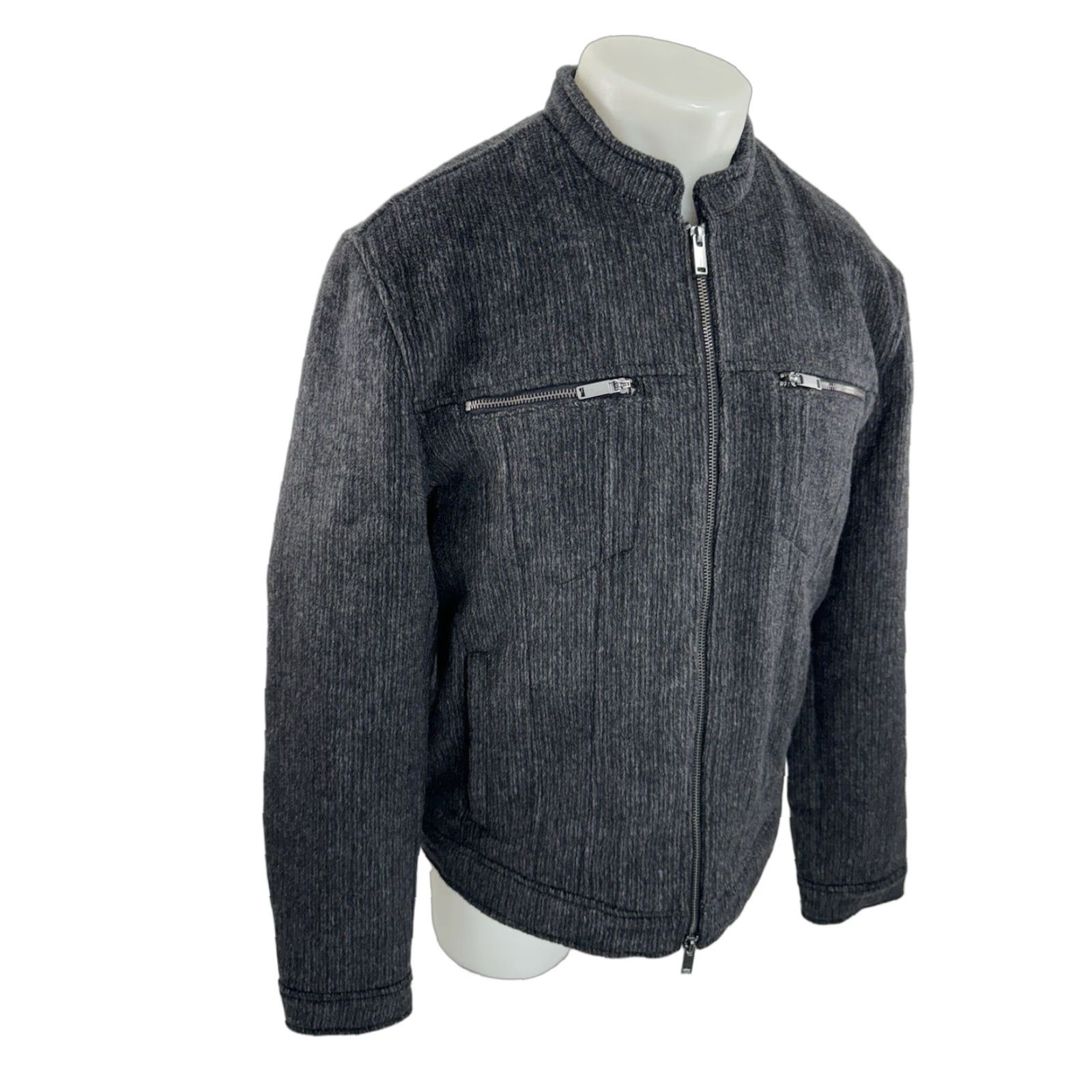 John Varvatos John Varvatos Jacket Wool Blend Zip Mens L Gray Bomber Size US L / EU 52-54 / 3 - 1 Thumbnail