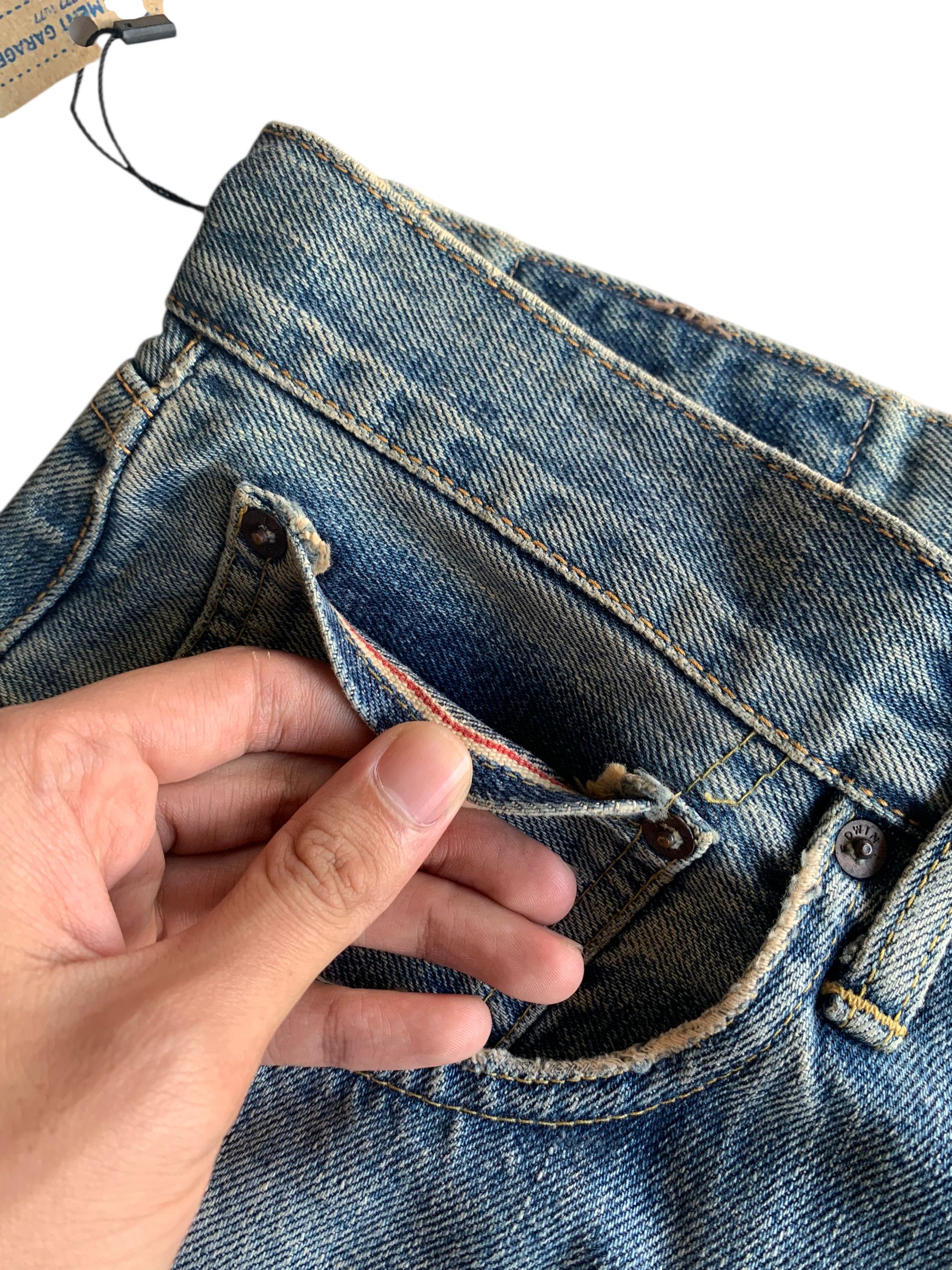 Kapital VINTAGE EDWIN 505 SELVEDGE BAGGY FADED DISTRESSED DENIM Size US 33 - 13 Thumbnail