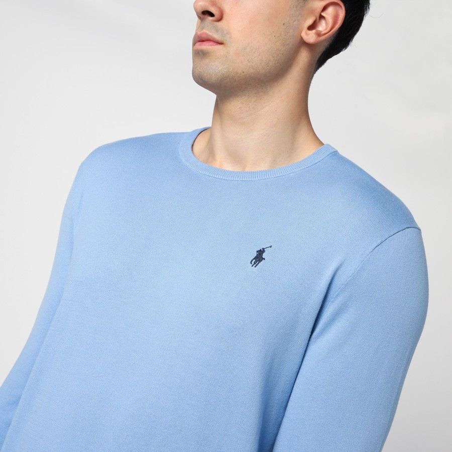 Polo Ralph Lauren o1s22i1n0125 Crewneck Cotton Sweater in Light Blue Size US M / EU 48-50 / 2 - 4 Thumbnail