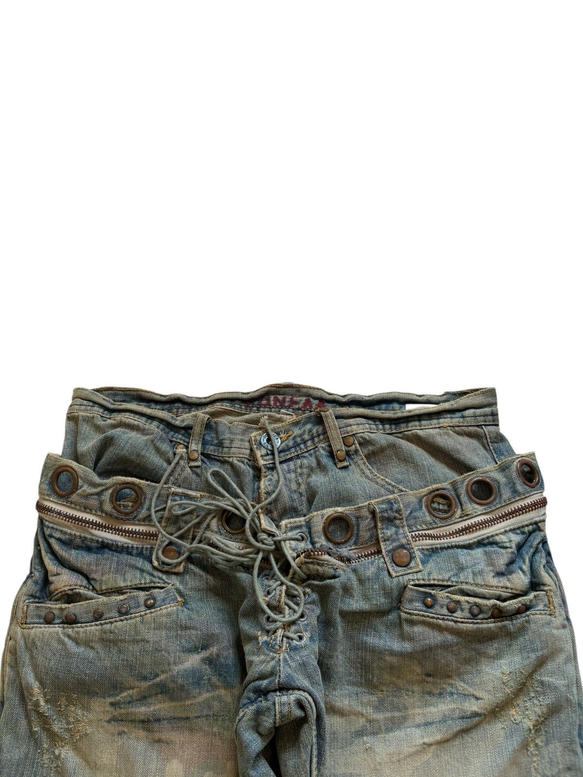 If Six Was Nine Vintage Japanese Brand Double Waist Mud Wash Baggy Jean Size US 33 - 4 Thumbnail