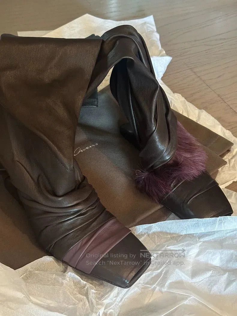 Rick Owens Rick Owens Unique High Heeled Boots with Fur. Size US 7.5 / EU 40-41 - 2 Thumbnail