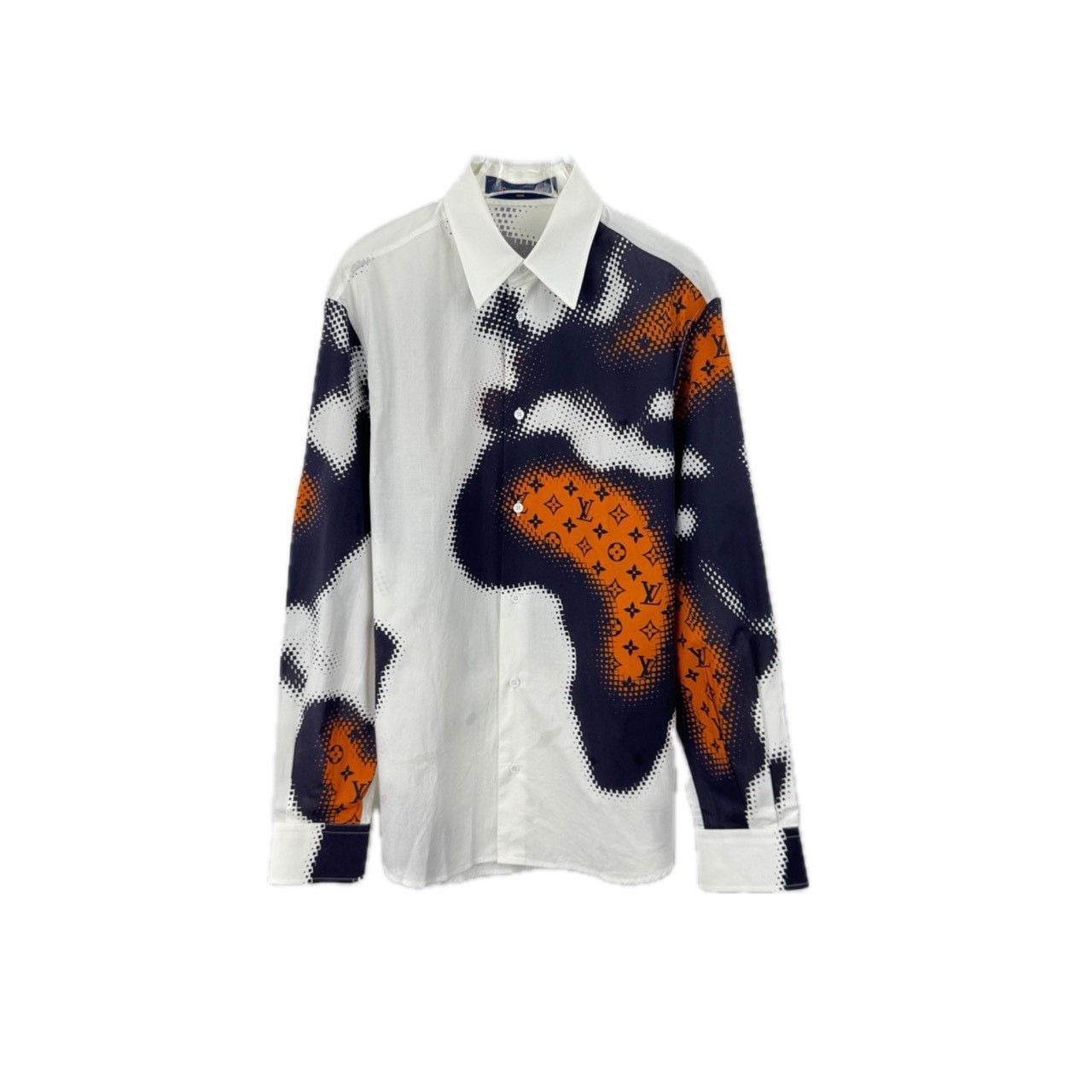 Louis Vuitton Louis Vuitton 24 White Long Sleeve Shirts with Full Logo sh Size US XS / EU 42 / 0 - 1 Thumbnail
