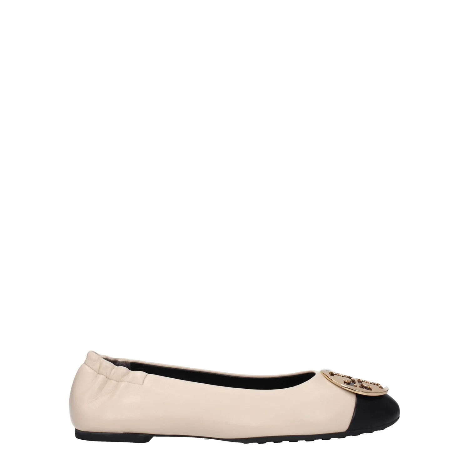 Tory Burch ob1o1e1124 Leather Ballet Flats in Beige & Black Size US 6 / IT 36 - 1 Thumbnail
