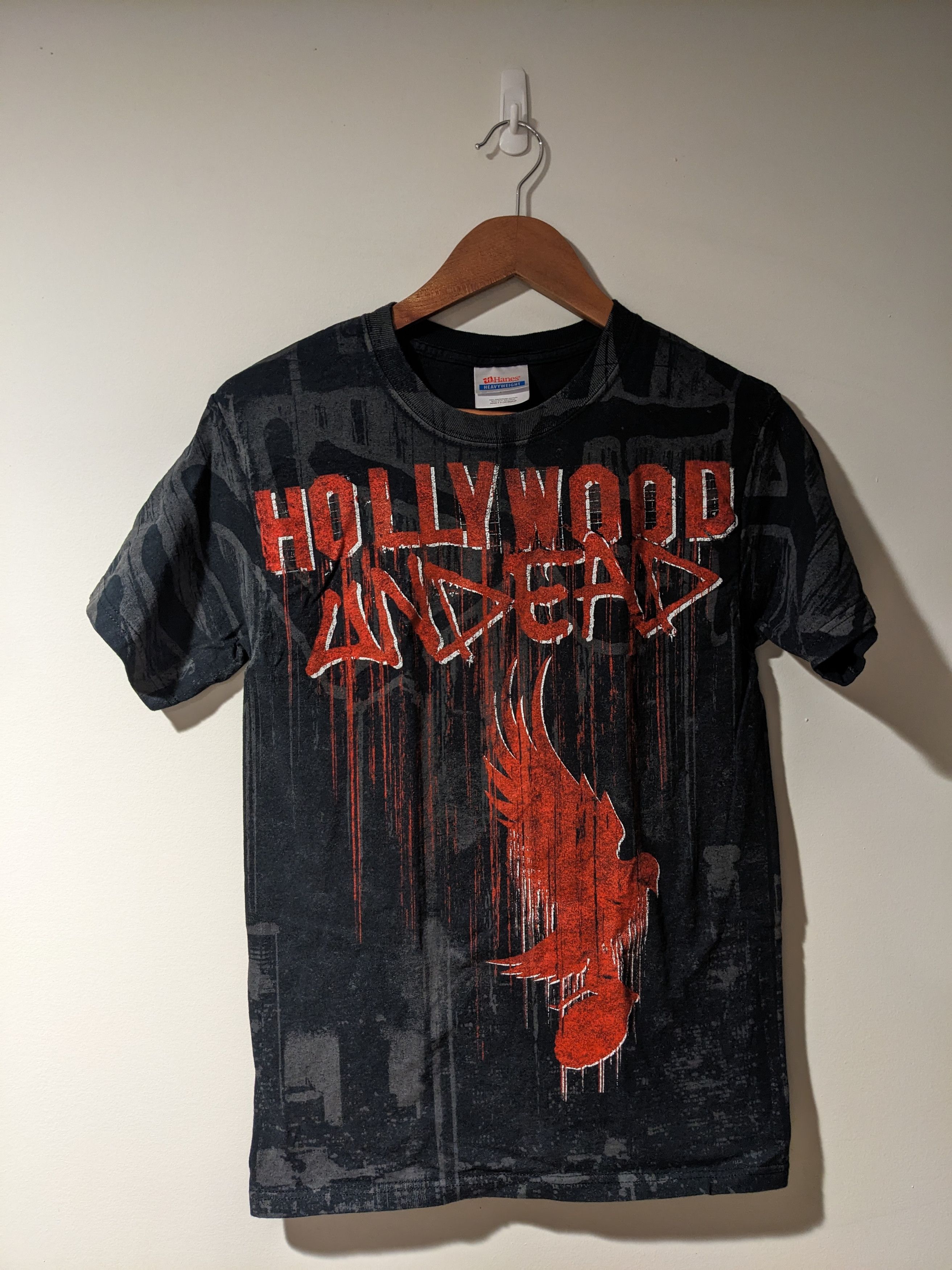 Band Tees × Vintage Vintage Y2K Hollywood Undead Swan Song AOP T-shirt Size US S / EU 44-46 / 1 - 1 Thumbnail