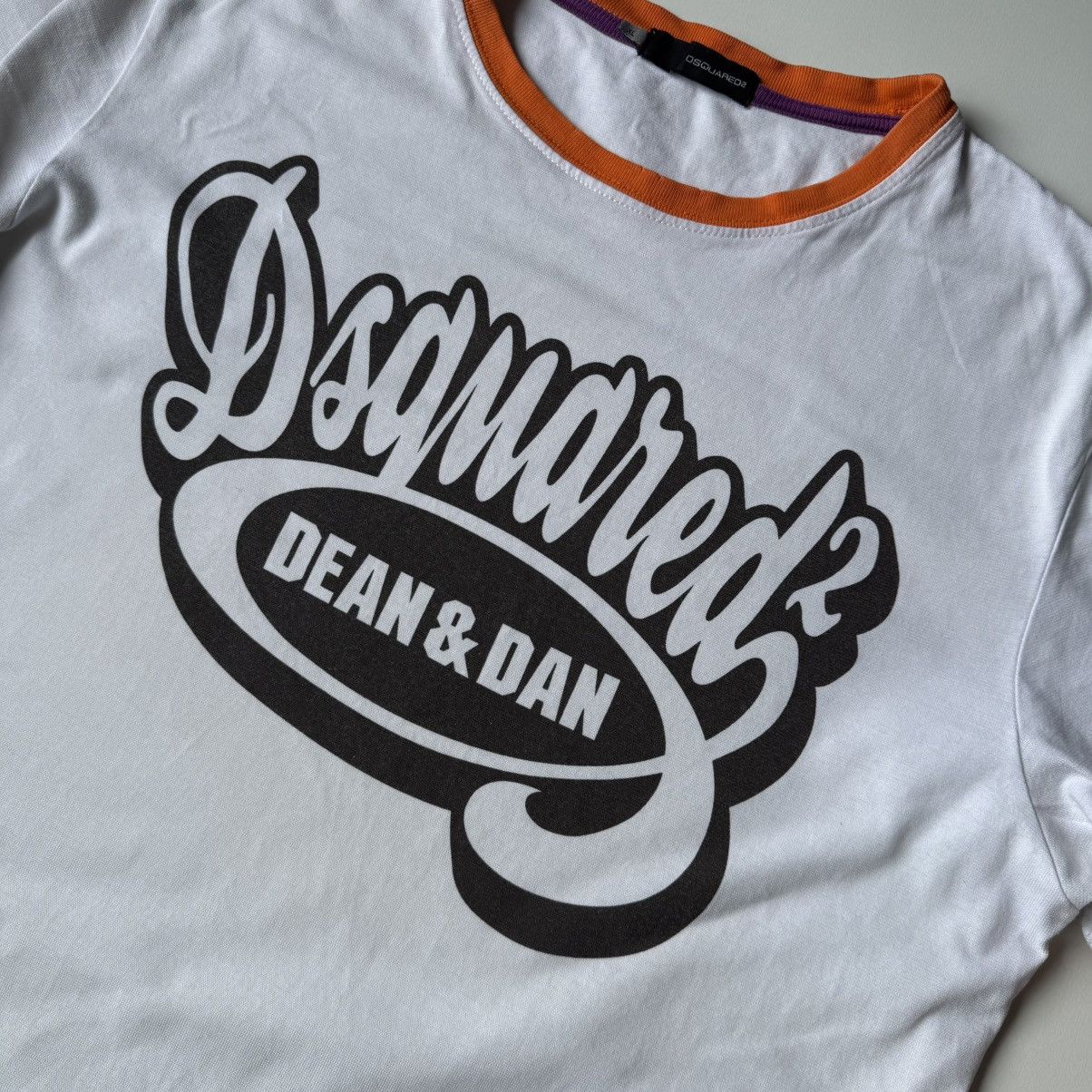 Dsquared2 × Japanese Brand Dsquared2 Logo Y2K Ringer T-shirt 00s Dean&Dan White XL Size US XL / EU 56 / 4 - 14 Thumbnail
