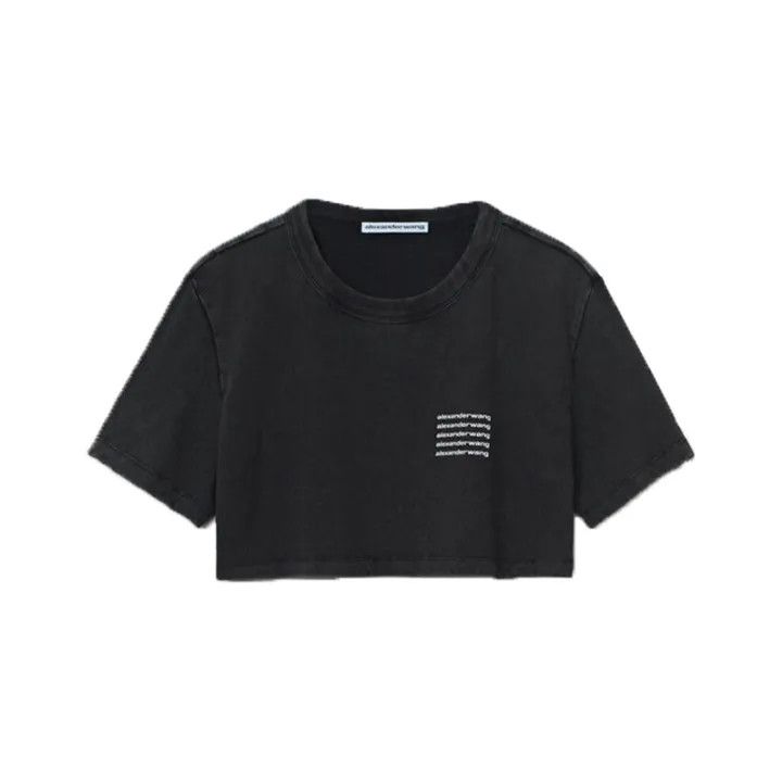 Alexander Wang Alexander Wang SS20 Logo Crop T-shirt for Women 0079 Size L / US 10 / IT 46 - 1 Thumbnail
