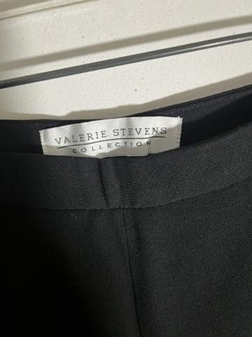 Designer Valerie Stevens Collection Women's Black Wool Pants Size 32" / US 10 / IT 46 - 2 Thumbnail