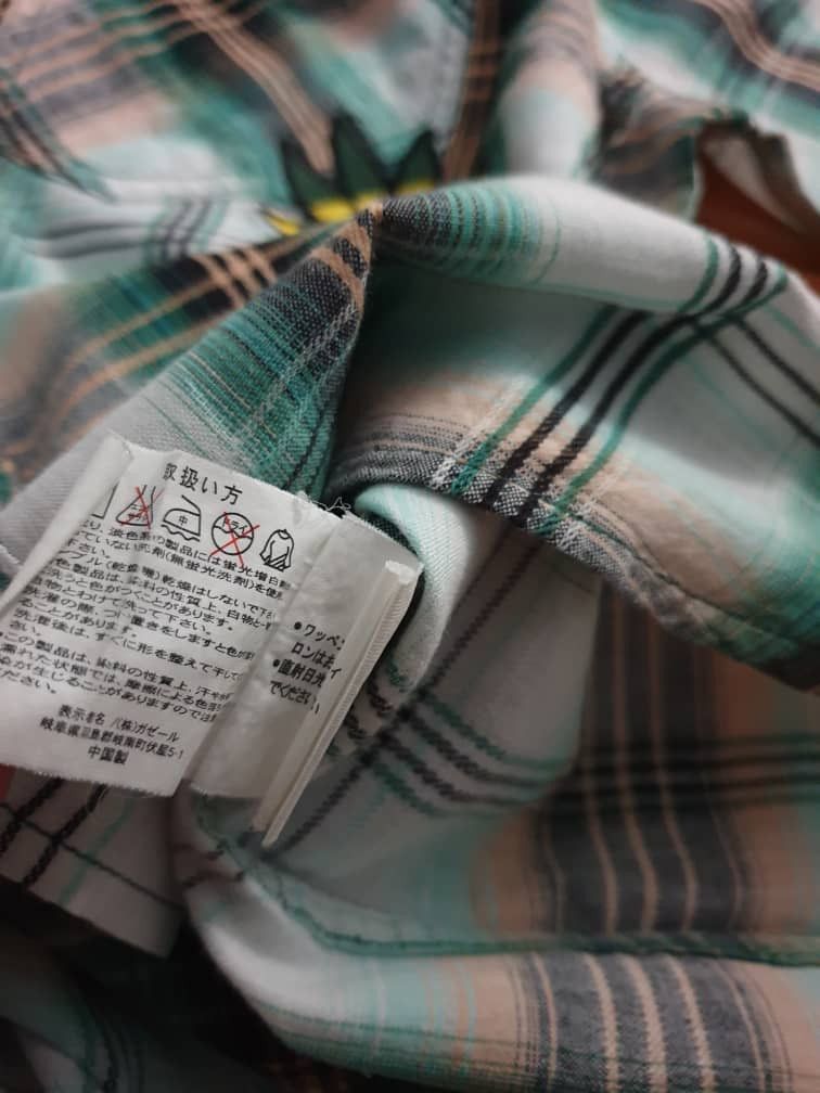 Japanese Brand Vache marijuana Bob marley style checkered shirt Size US L / EU 52-54 / 3 - 3 Thumbnail