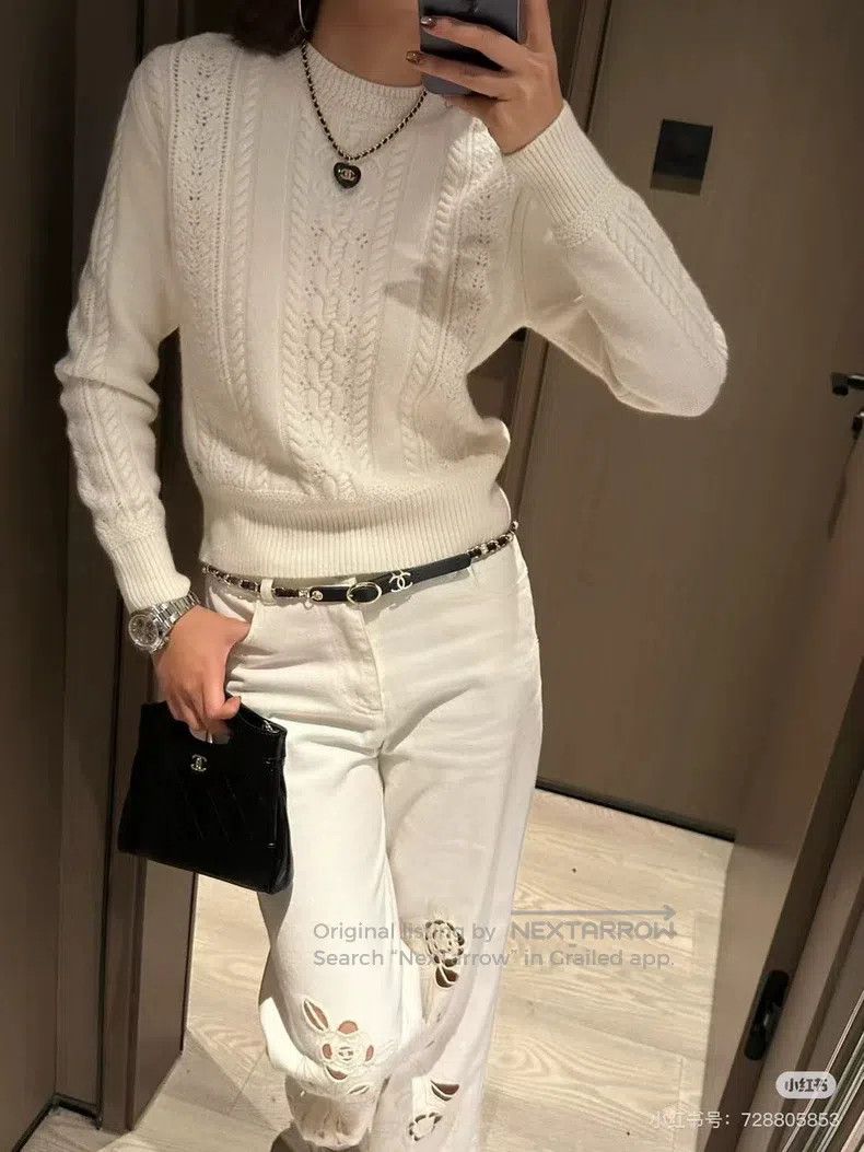 Chanel Chanel Ski series popular double c crochet cashmere soft k Size XXS / US 00 / IT 34 - 2 Thumbnail