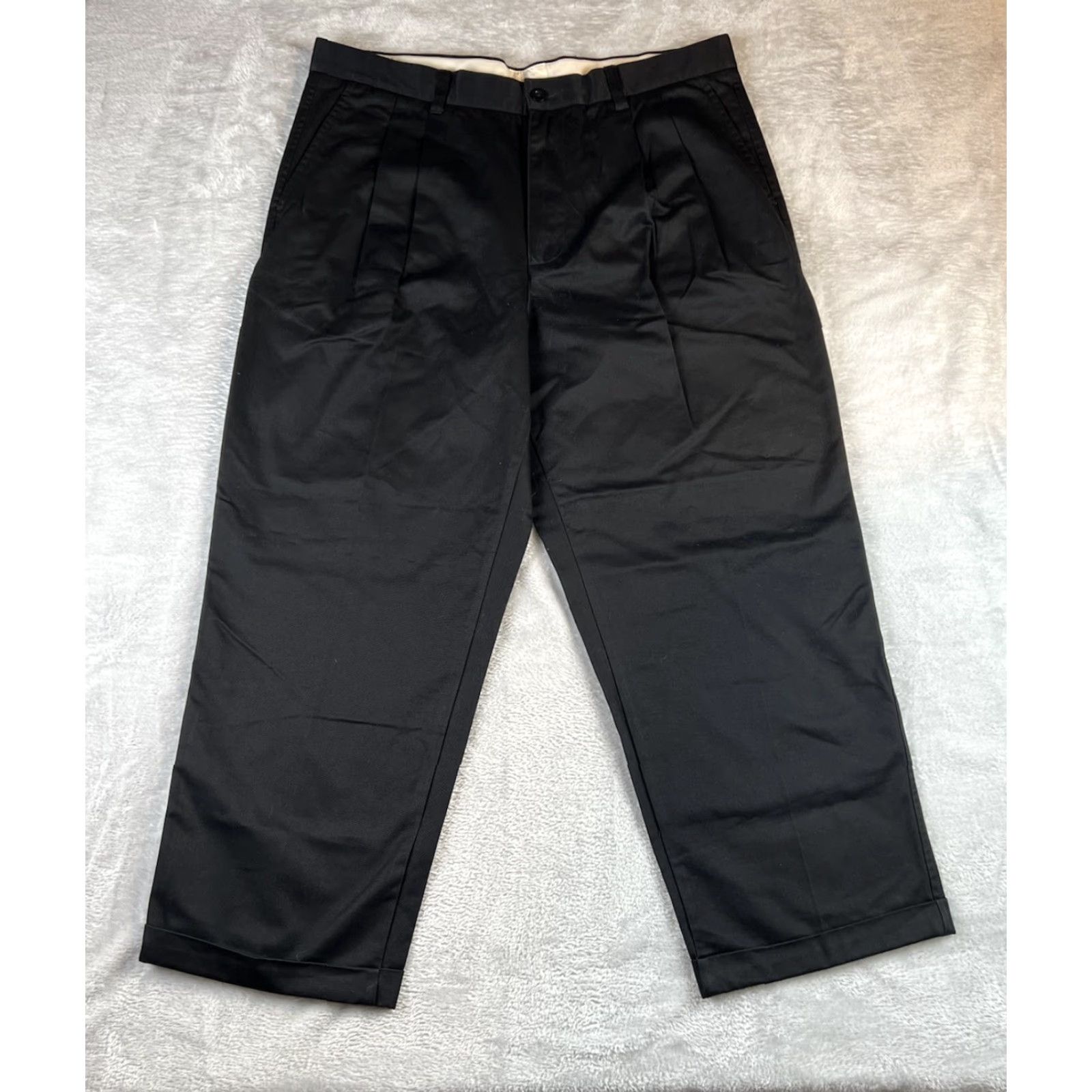 Gap GAP Pants Chino Pleated Black 38x28 Mens NWT 2000’s Front Type: Pleated Regular Fit Khaki College Preppy School Accessories? (Wait) Size US 38 / EU 54 - 4 Thumbnail