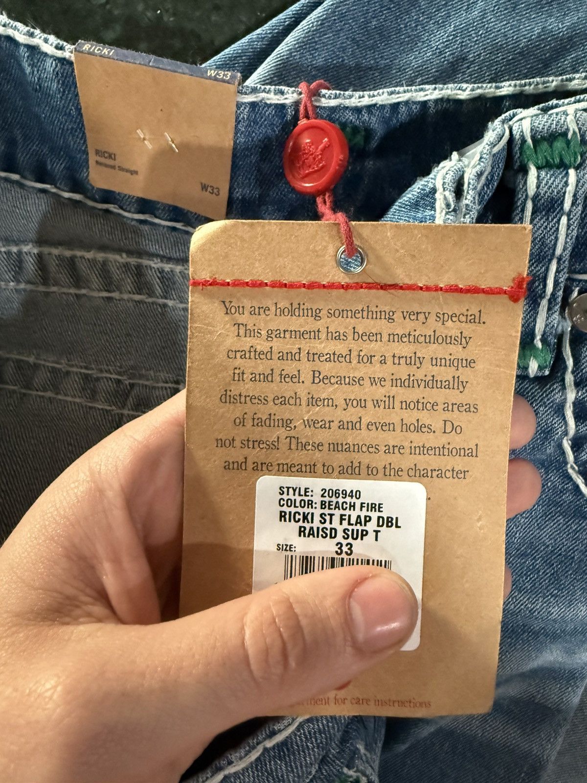 True Religion Tru Religion Ricki relaxed straight blue/green Size US 33 - 5 Thumbnail