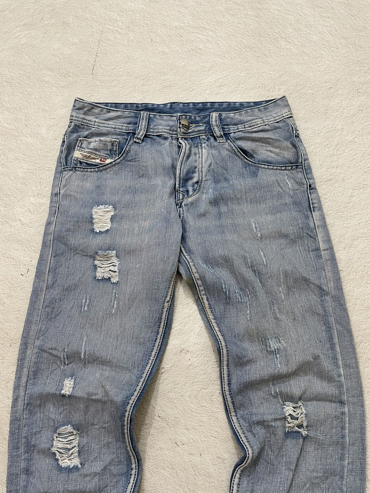 Diesel 2000s Diesel Ripped Denim Jeans Wash Y2K Ifsix LGB hysteric Size US 30 / EU 46 - 2 Thumbnail