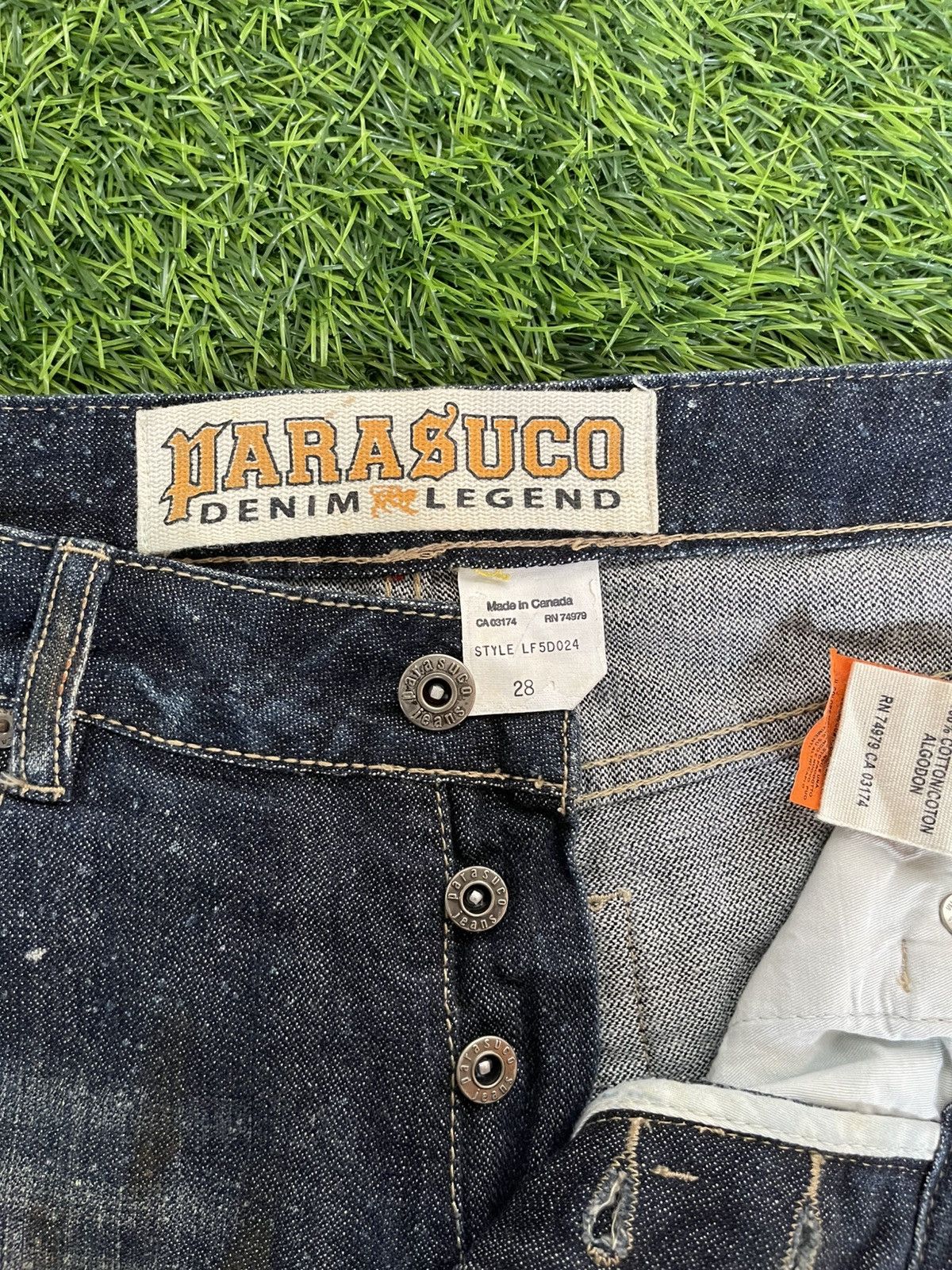 Parasuco Vintage🔥PARASUCO🔥Bootcut Rusty Blue Paint Denim Punk Size US 31 - 14 Thumbnail