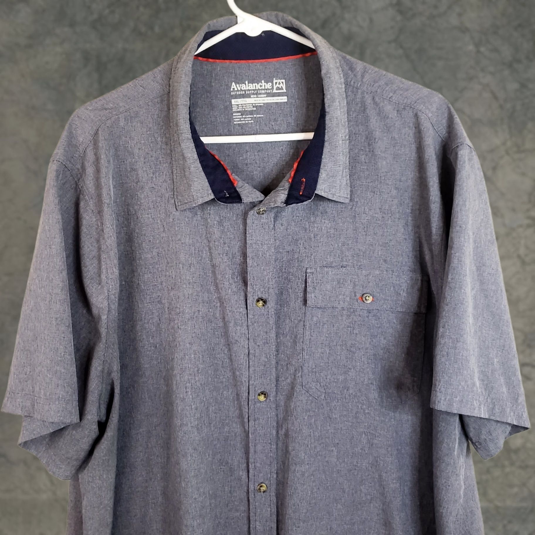 Avalanche Avalanche Men's Button-Up Shirt Short Sleeve Gray 2XL Quick Dry Polyester Spandex Modern Casual Workwear Shirt Ladies? Size US XXL / EU 58 / 5 - 1 Thumbnail