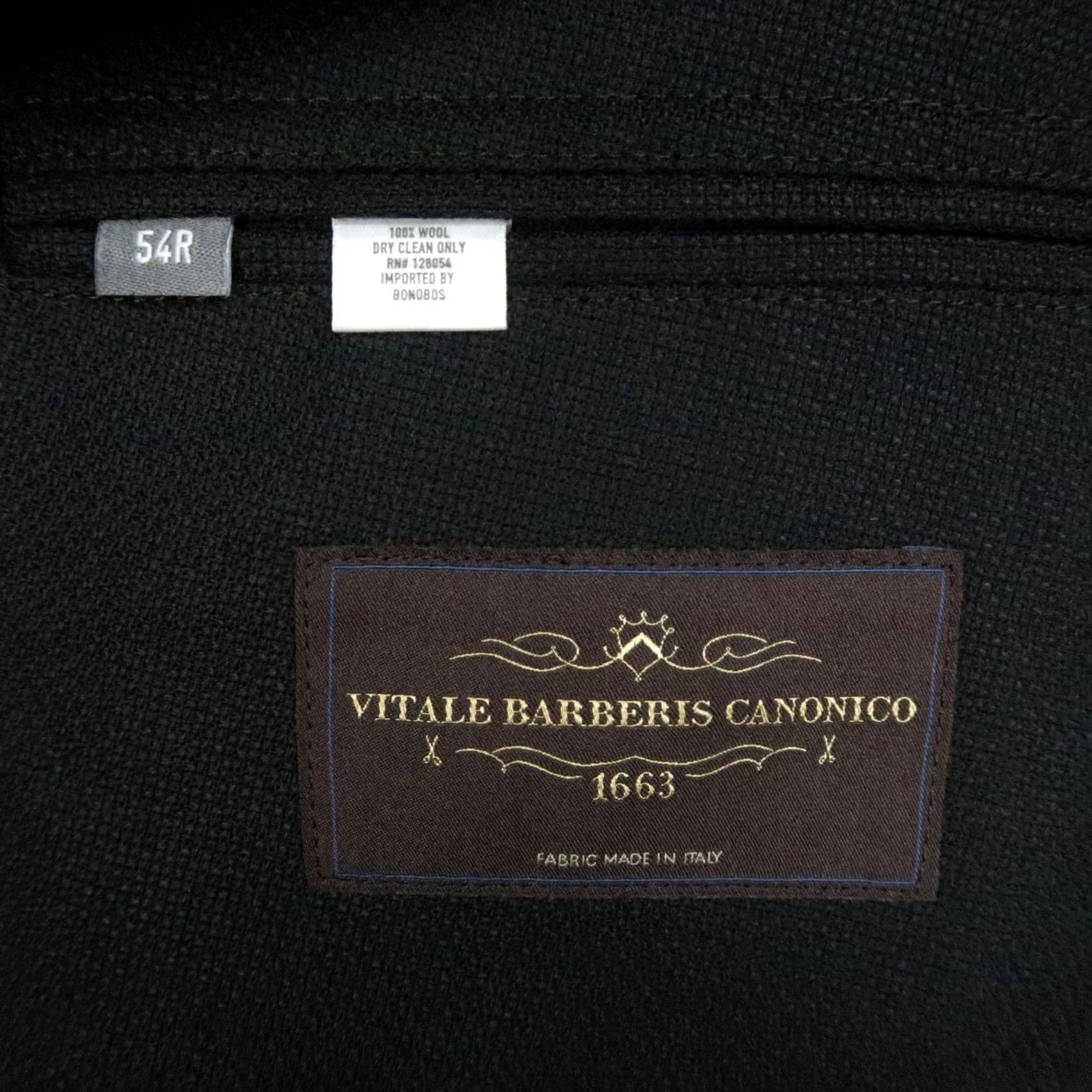 Bonobos Bonobos Blazer Mens 54R Black Wool Notch Lapel Single Breasted Two-Button Vented 54 Regular Dry Clean Only Vintage: No Mens Size 54R - 4 Thumbnail