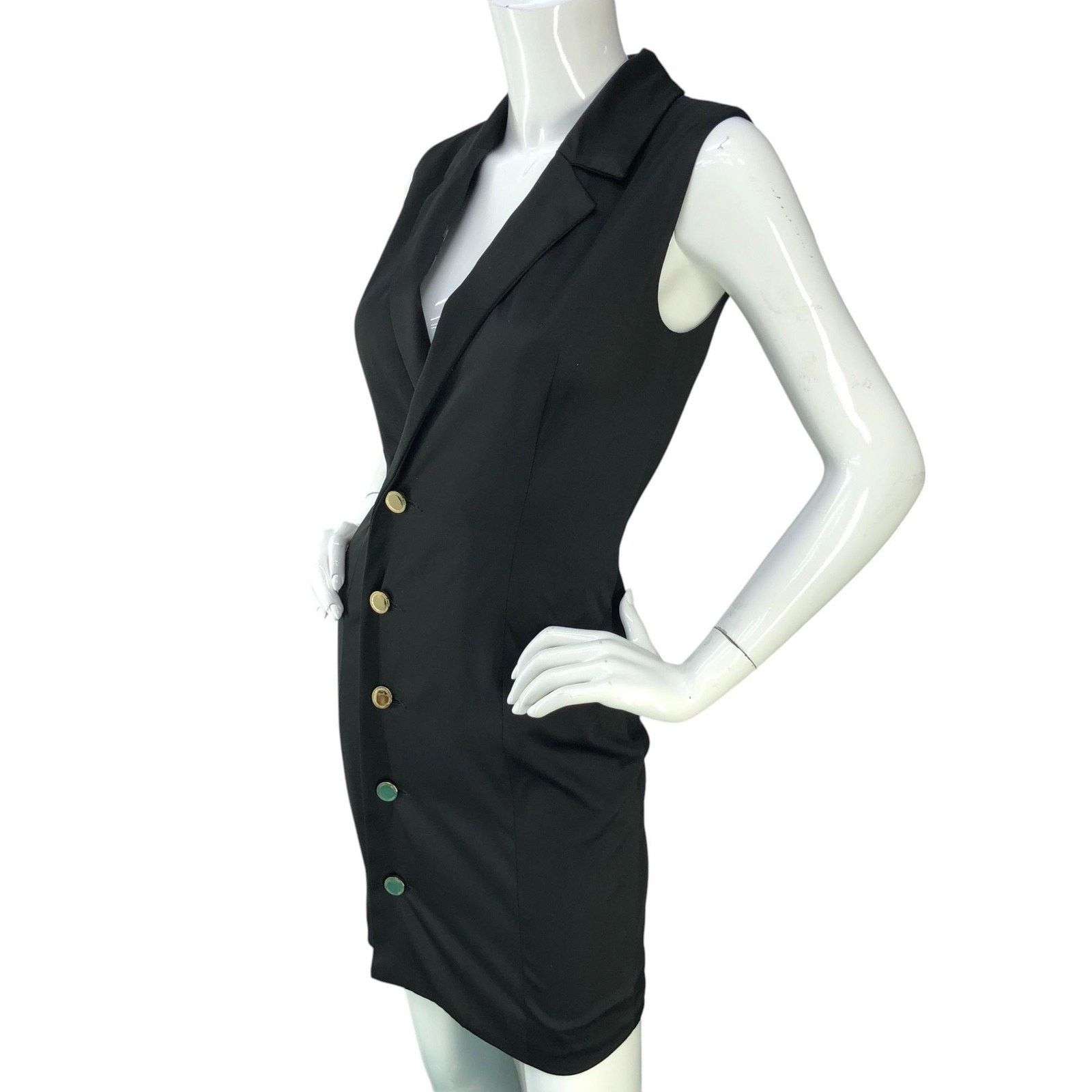 House of CB House of CB Dress XS Black Sleeveless Blazer Button Mini Size XS / US 0-2 / IT 36-38 - 4 Thumbnail