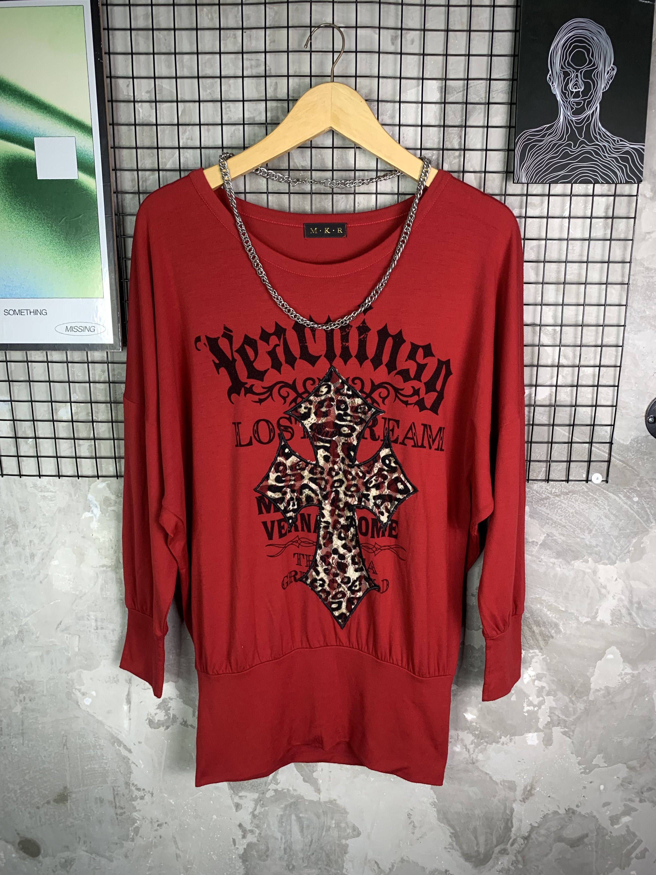 Japanese Brand M.K.R Gothic Cross Leopard Print LS Size XL / US 12-14 / IT 48-50 - 1 Thumbnail