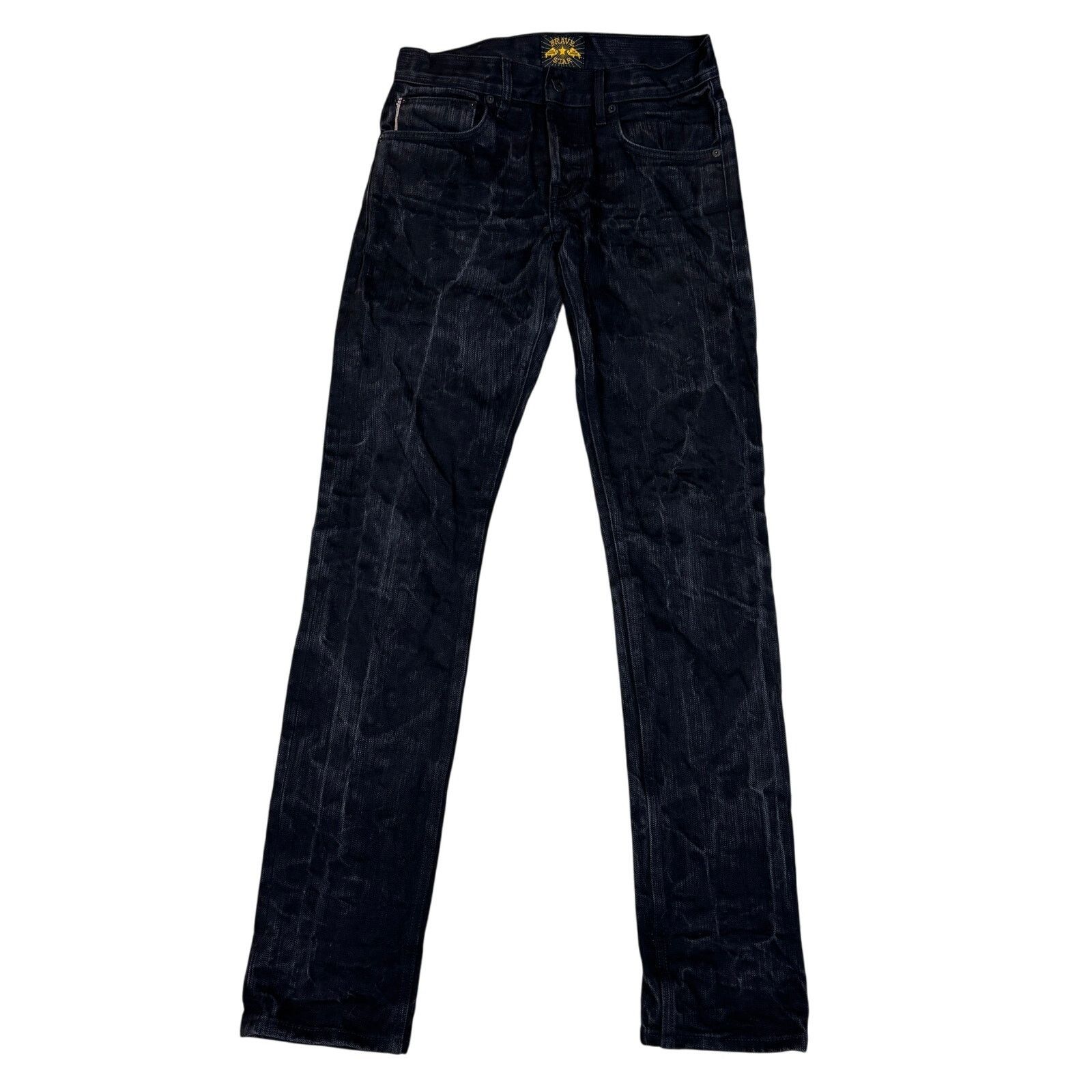 Brave Star Selvedge The Slim Straight Black Jeans Mens 29x34