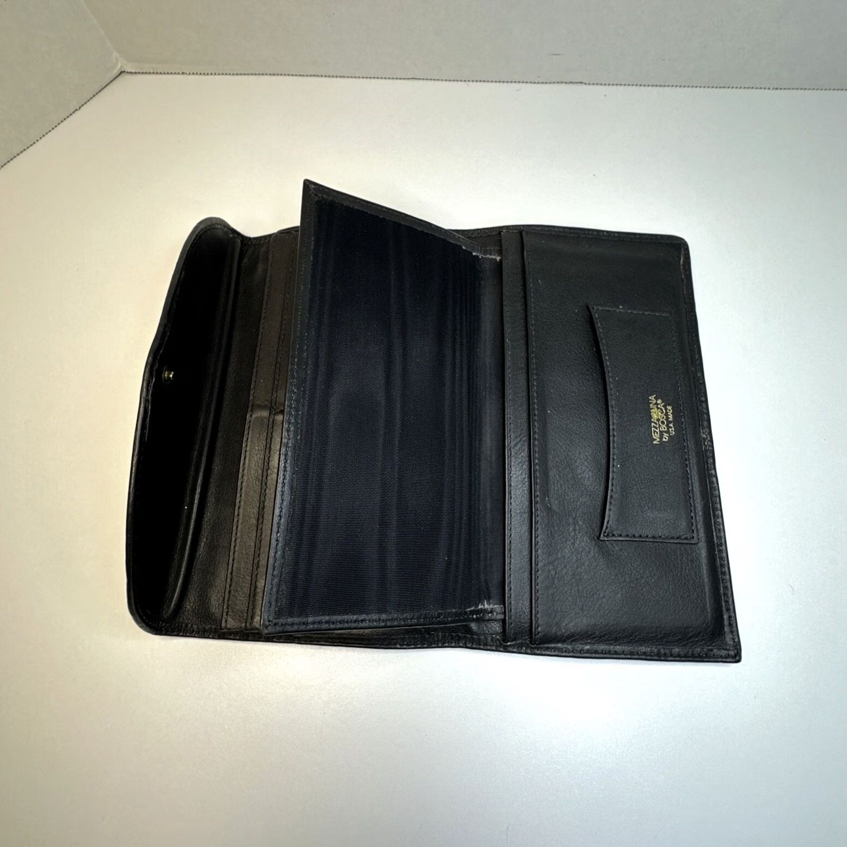 Bosca Vintage Bosca Mezza Luna Wallet Clutch Black Leather Pocket Flap Snap Size ONE SIZE - 7 Thumbnail