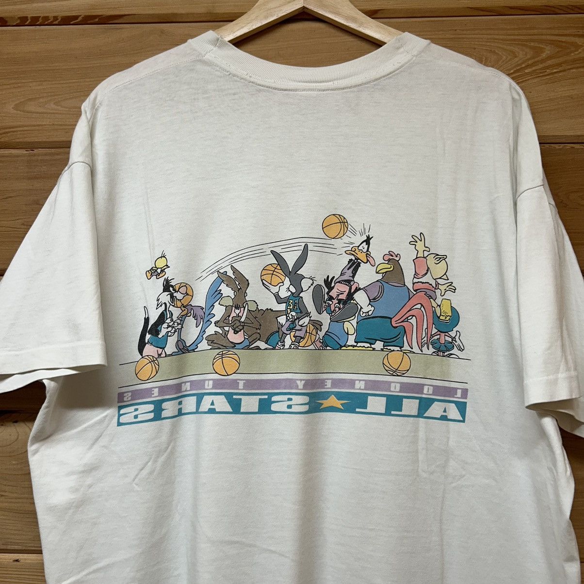 Vintage Vintage 1992 Looney Tunes All Stars Basketball Taz T Shirt Size US XL / EU 56 / 4 - 4 Thumbnail