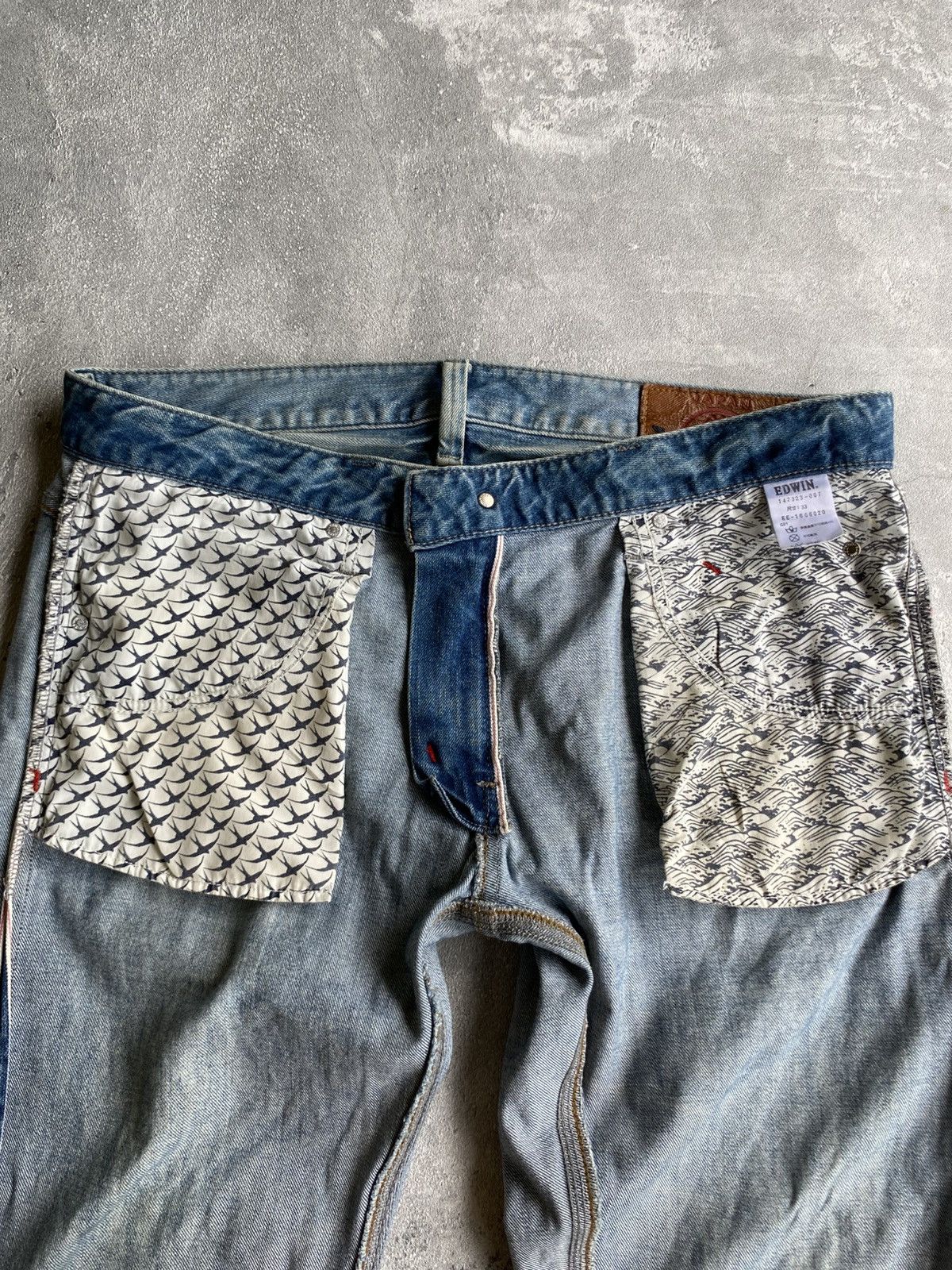 Edwin Edwin Edokatsu Distressed Selvedge Denim Size US 33 - 14 Thumbnail