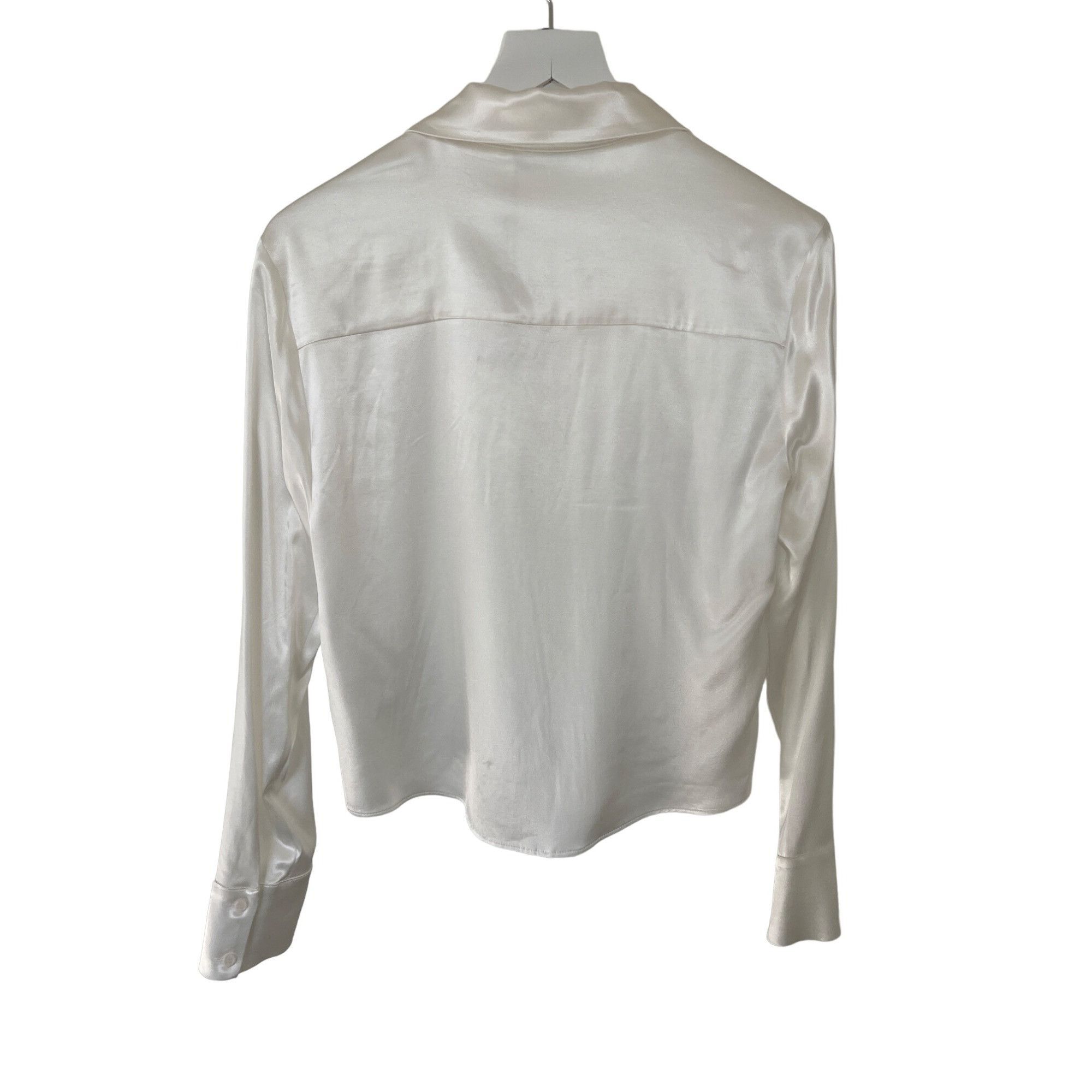 Zara Zara White Satin Jewel Collar Button-Down Shirt Size S / US 4 / IT 40 - 4 Thumbnail