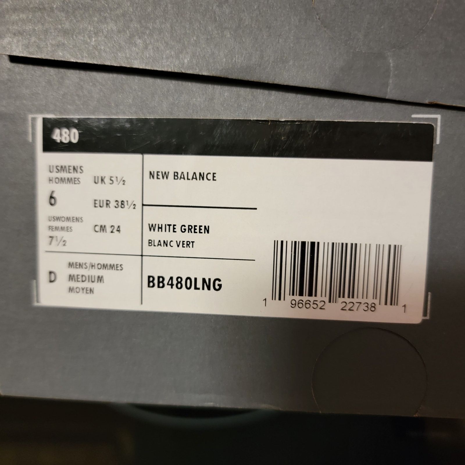 New Balance New Balance 480 White/Green Sneakers BB480LNG Mens Sz 6 NIB Size US 6 / EU 39 - 8 Thumbnail
