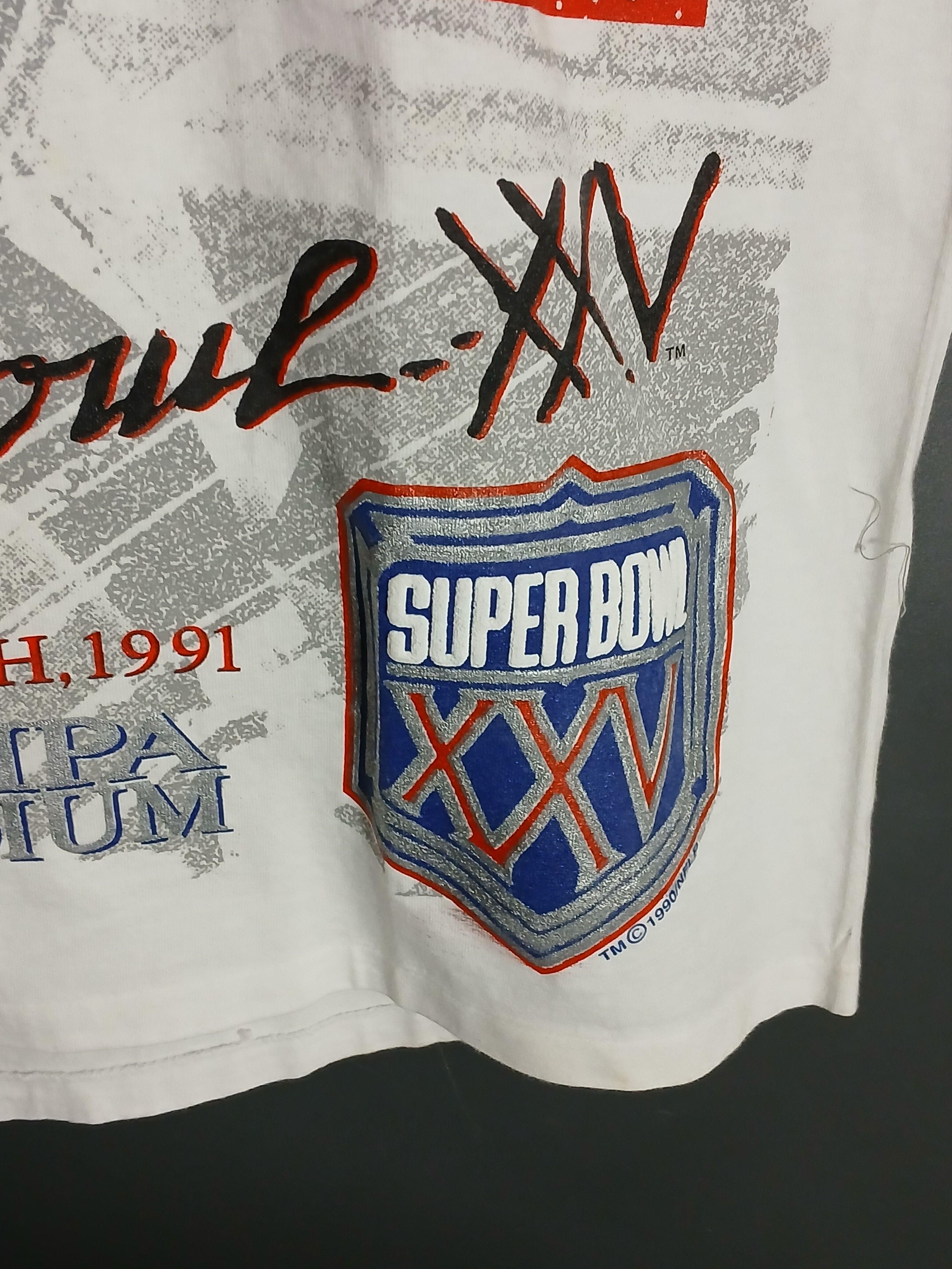 NFL × Vintage Vintage 1991 NFL Super Bowl XXV Single Stitch T-Shirt Size US L / EU 52-54 / 3 - 7 Thumbnail