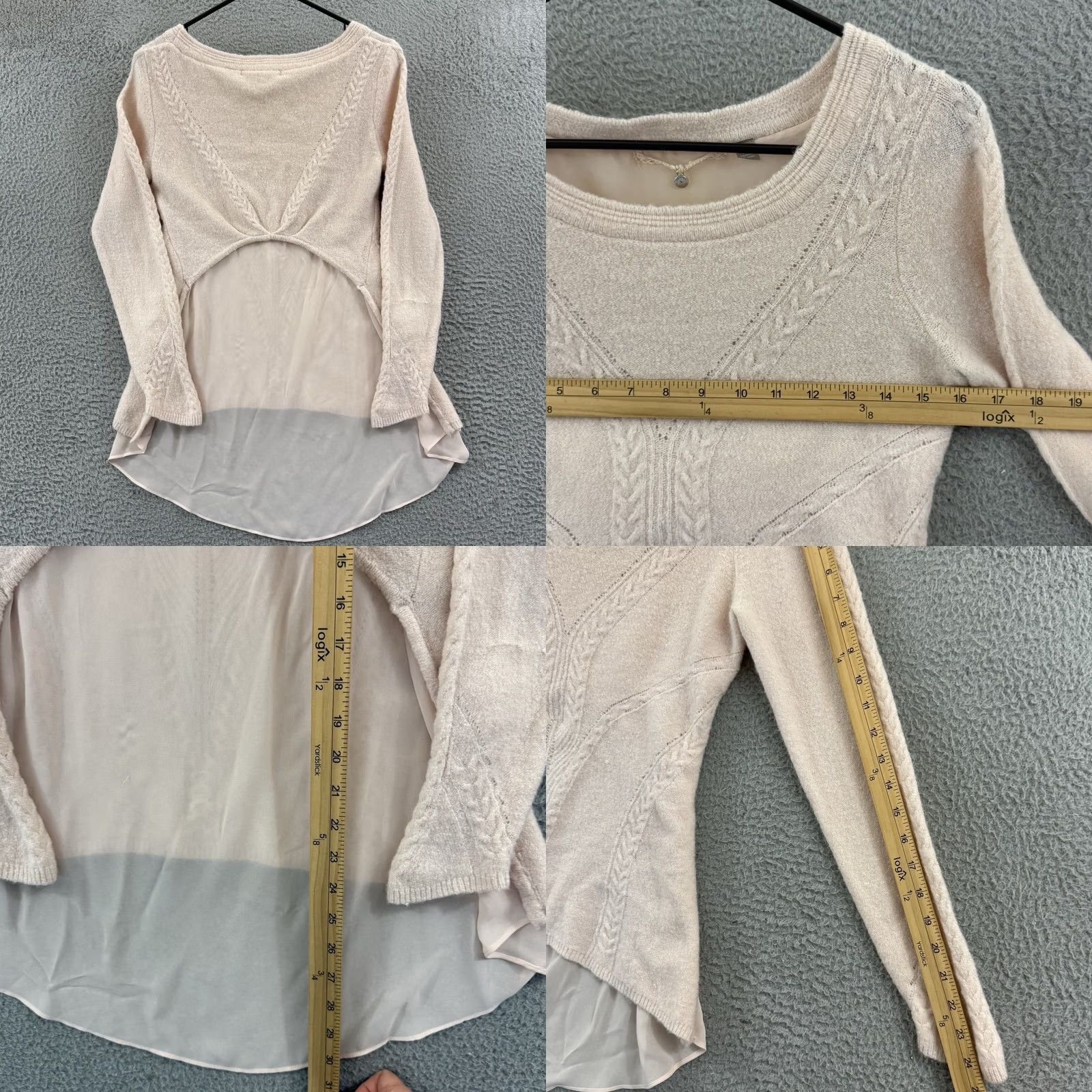 Anthropologie Anthropologie Sweater Women’s Medium Knitted & Knotted Alpaca Wool Sheer Boat Neck Asymmetrical Sleeve Size M / US 6-8 / IT 42-44 - 8 Thumbnail