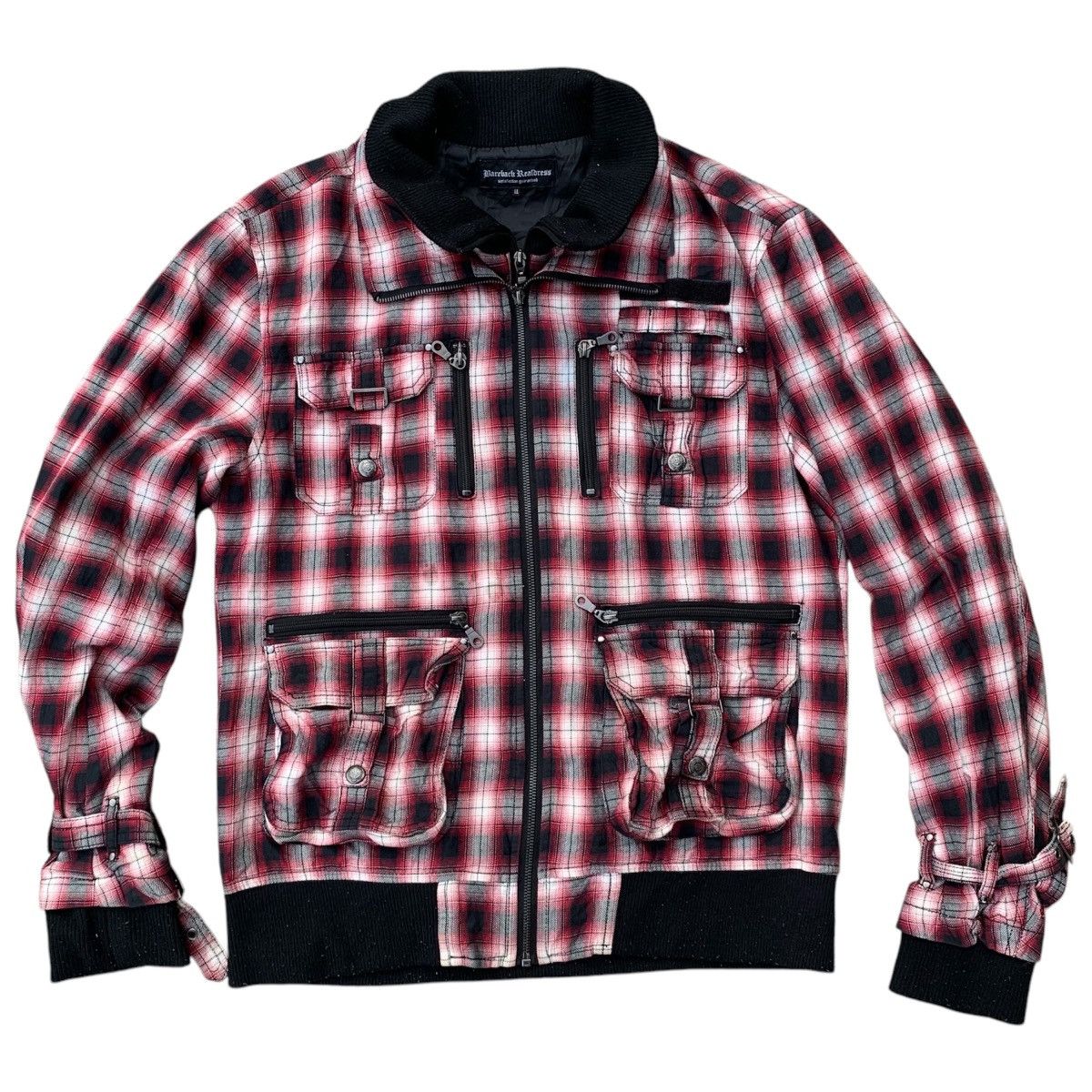 In The Attic × Japanese Brand Bareback Realdress Checkred Punk Anarchy Jacket Size US L / EU 52-54 / 3 - 2 Thumbnail