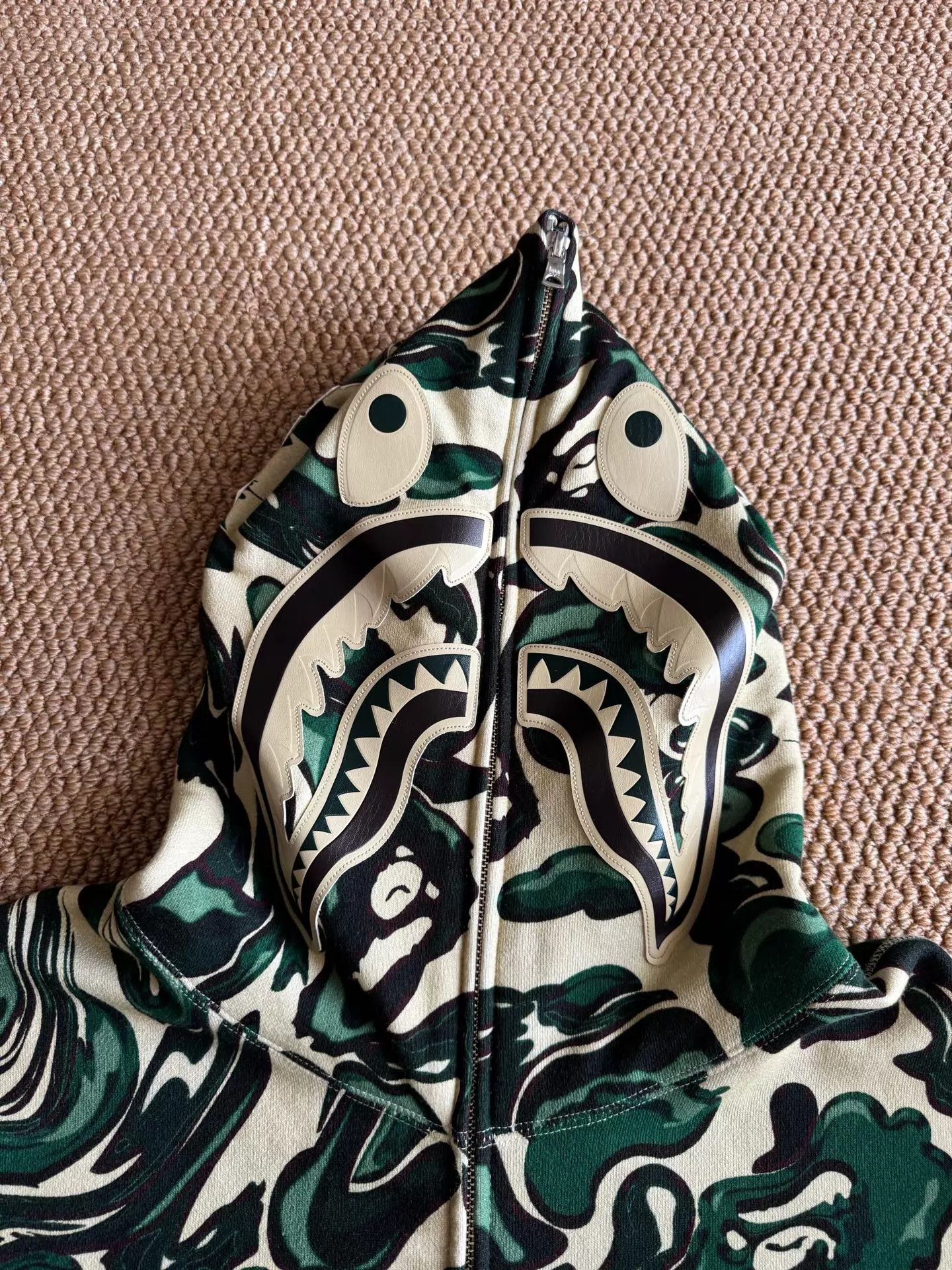 Bape Bape Marbling Camo Shark Zip-Up Hoodie Like New L Size US L / EU 52-54 / 3 - 4 Thumbnail