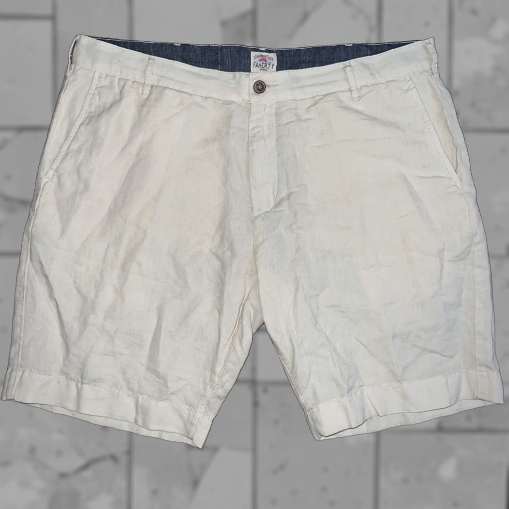 Faherty Faherty Brand Shorts Mens Size 38 Beige Linen Blend Chino - Mens Size US 38 / EU 54 - 1 Thumbnail
