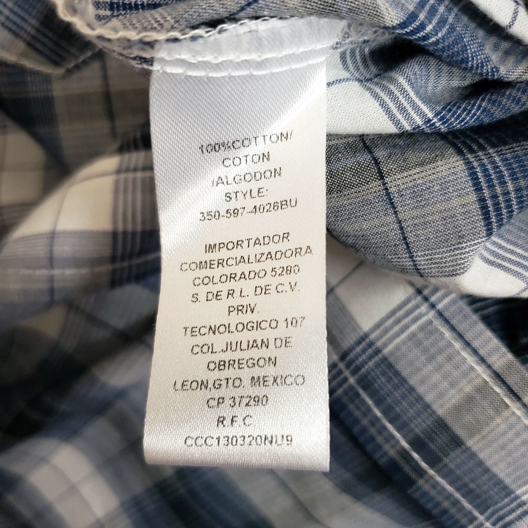 Roper Roper Womens Shirt M Blue Gray Plaid Snaps Studded Long Sleeve Button-Up Casual Womens Size M / US 6-8 / IT 42-44 - 6 Thumbnail
