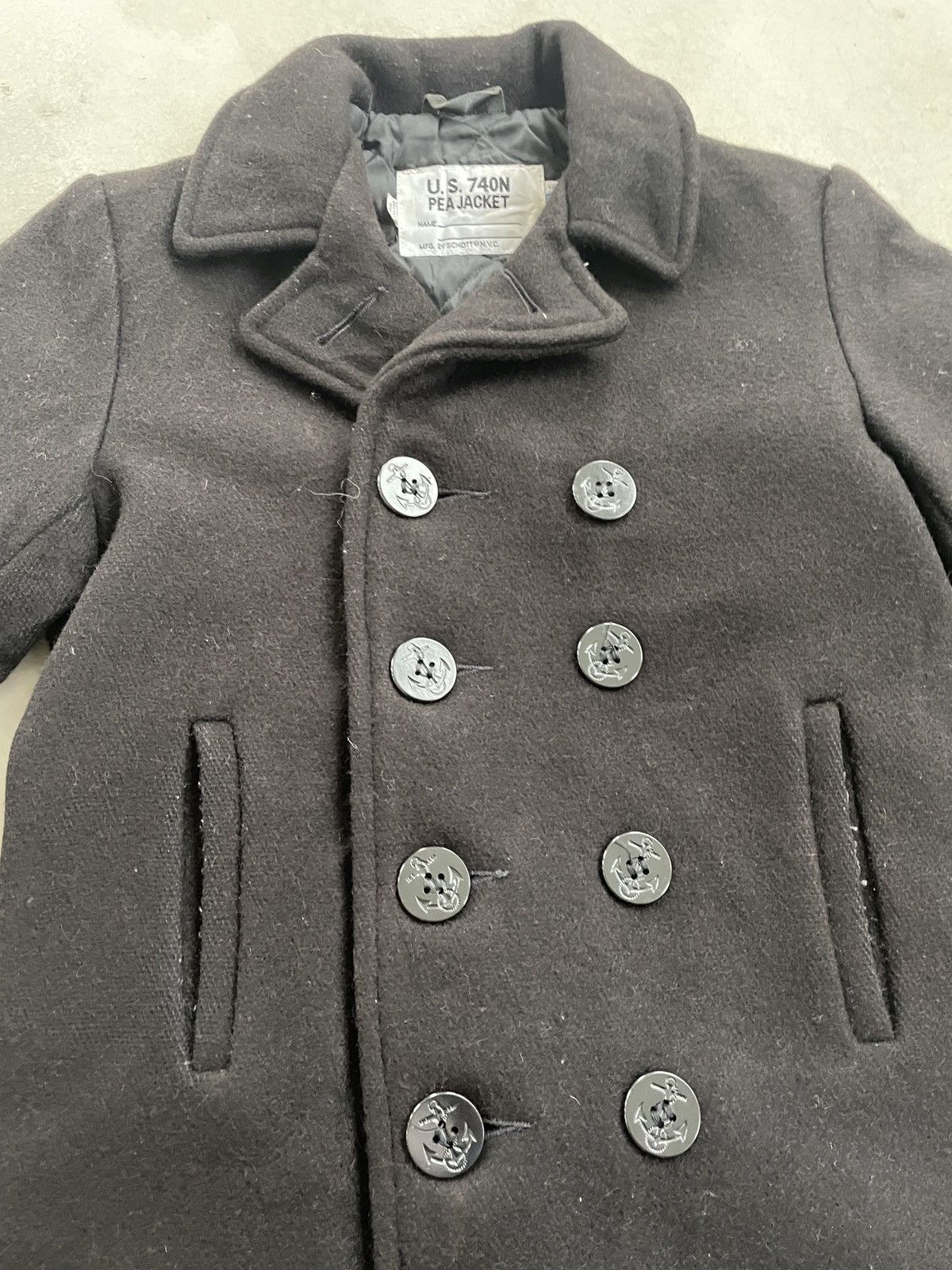 Schott VINTAGE U.S. 740N PEA JACKET BY SCHOTT Size US S / EU 44-46 / 1 - 2 Thumbnail