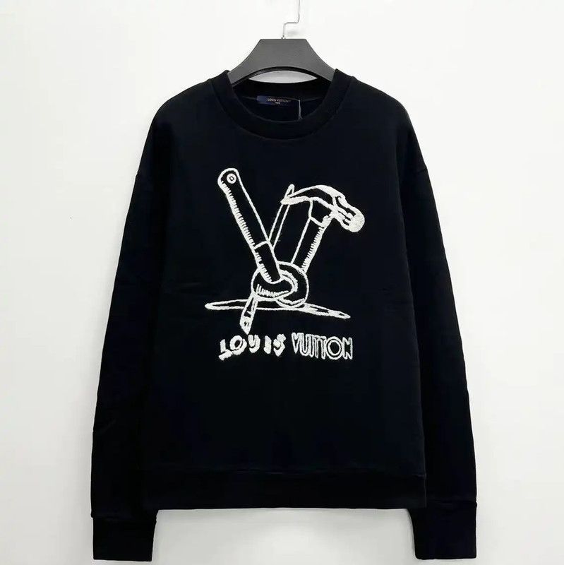 Louis Vuitton Louis Vuitton Black Striped Cotton Blend Sweatshirt 0089 Size S / US 4 / IT 40 - 1 Thumbnail