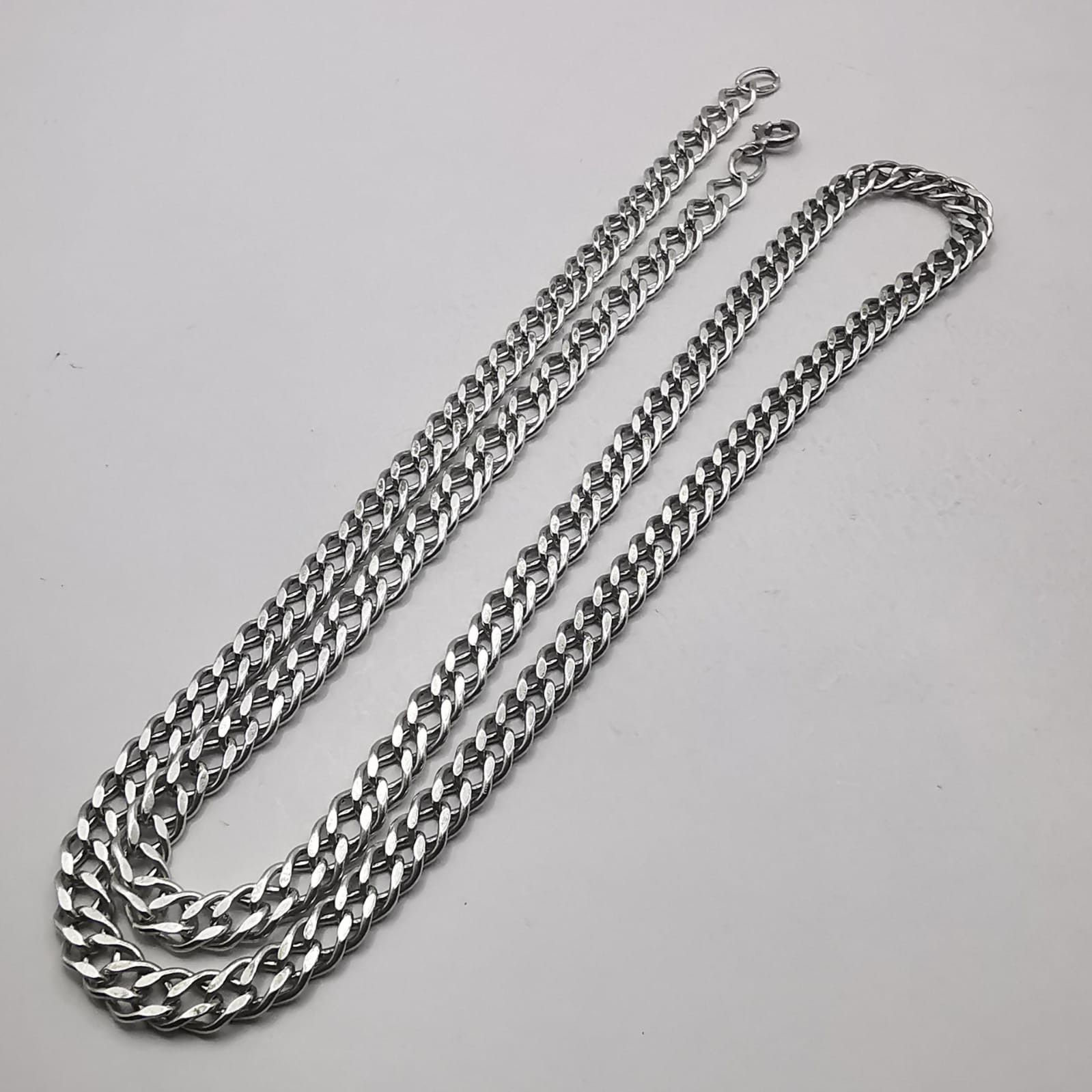 Sterling Silver Vintage Jewelry Chain, 925 Sterling Silver, Signed 23,40 g Size ONE SIZE - 2 Thumbnail