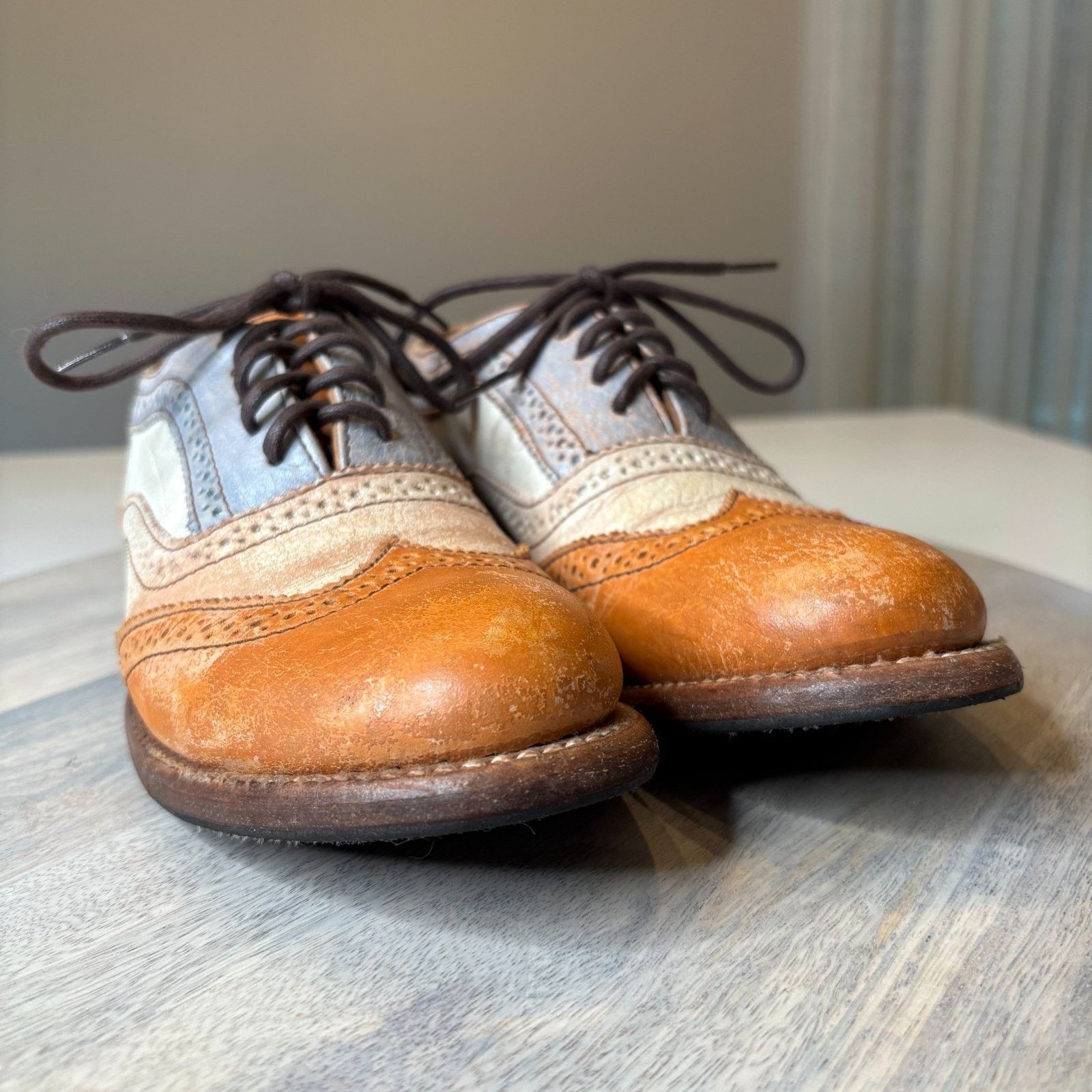 Bed Stu Bed Stu Lita II Oxford Tan Rustic Leather Wingtip Shoes Sz 7 Size US 7 / IT 37 - 5 Thumbnail