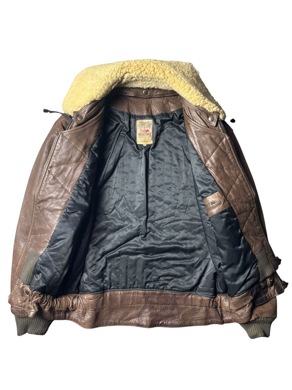 Marithe + Francois Girbaud 1980s Millesimes Shearling Leather Bomber Jacket Size US L / EU 52-54 / 3 - 8 Thumbnail