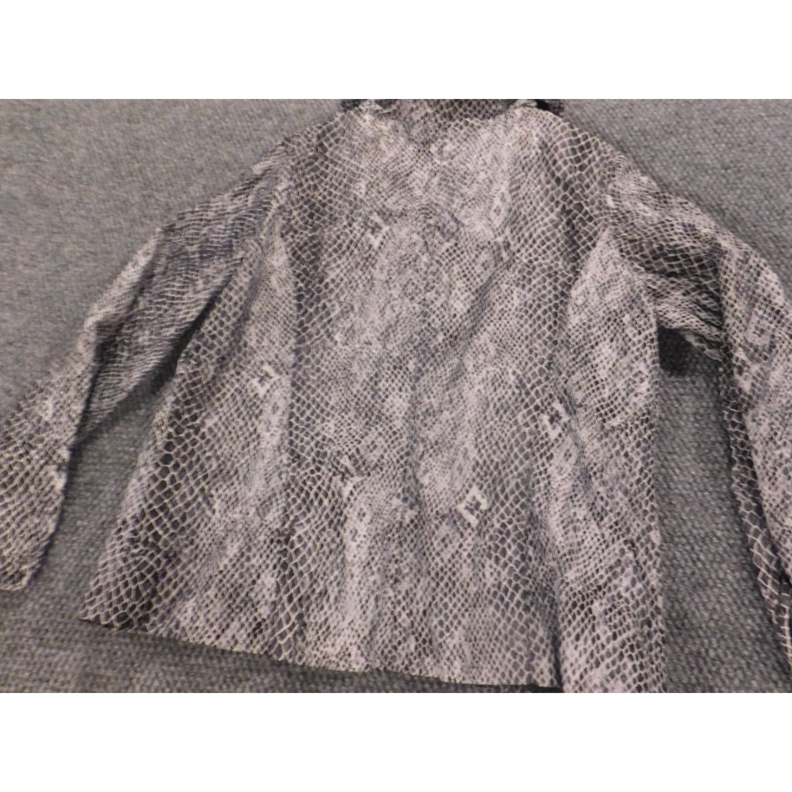Vintage Chicos Jacket Gray Women Zip Animal Print Loose Snakeskin 2 Medium Open Casual Fur Trim Vintage No Size XS / US 0-2 / IT 36-38 - 7 Thumbnail