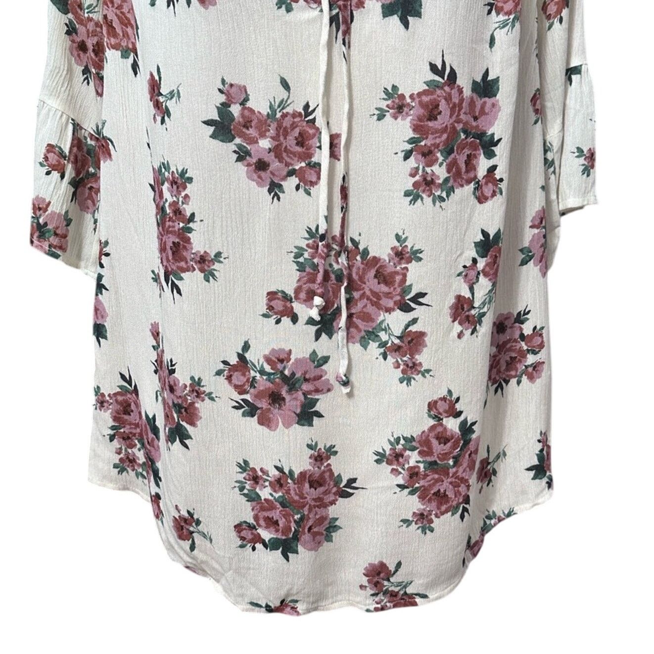 Other West Kei Floral Blouse 3/4 Sleeves Boat Neck Women's White M Size M / US 6-8 / IT 42-44 - 3 Thumbnail