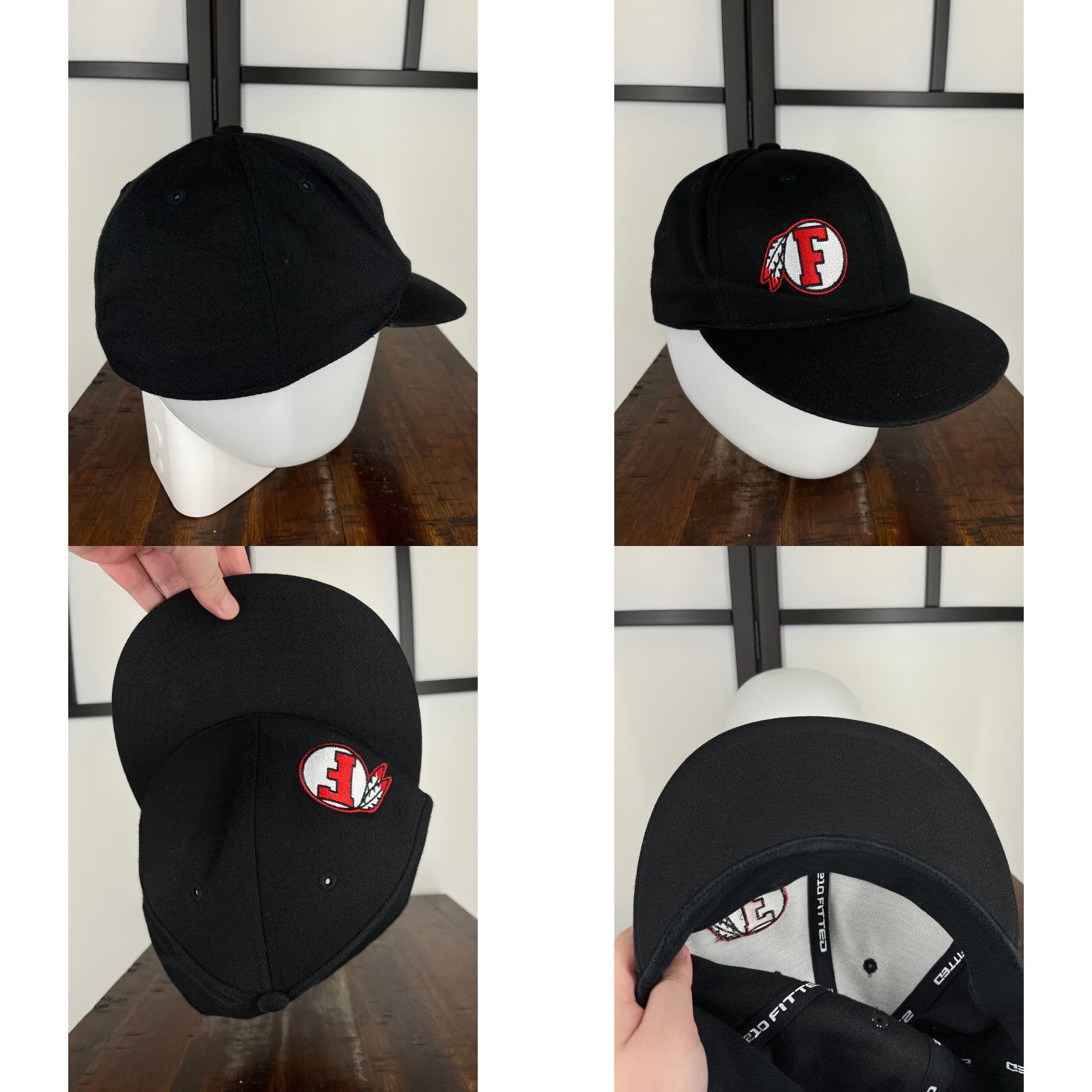 Vintage VINTAGE The Game Fallbrook High School Hat Cap Baseball Cap Fitted 7 1/4 Adult Black Wool Blend Logo School Mens Size ONE SIZE - 8 Thumbnail