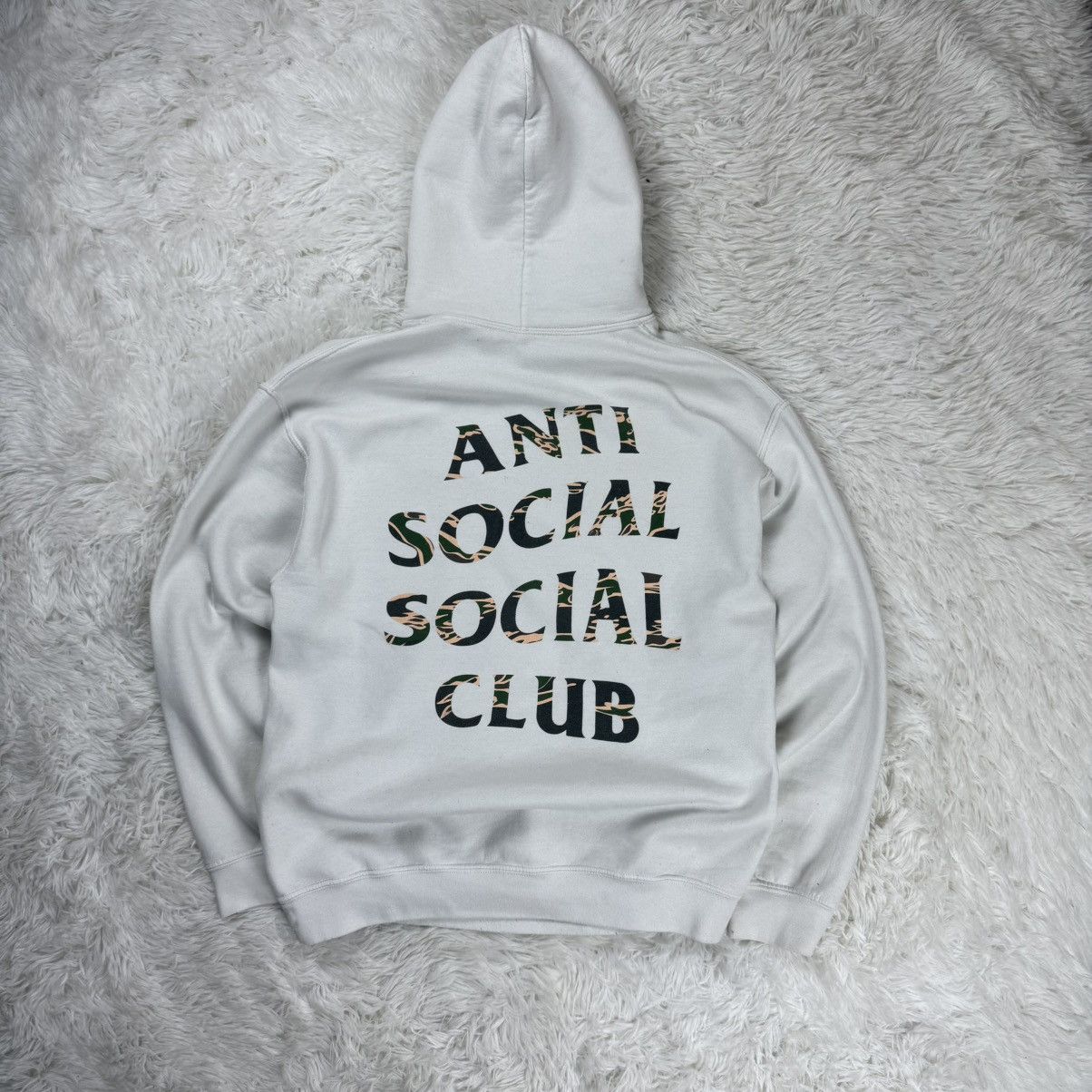 Anti Social Club White Hoodie M ASSC Streetwear Sk8 Y2K