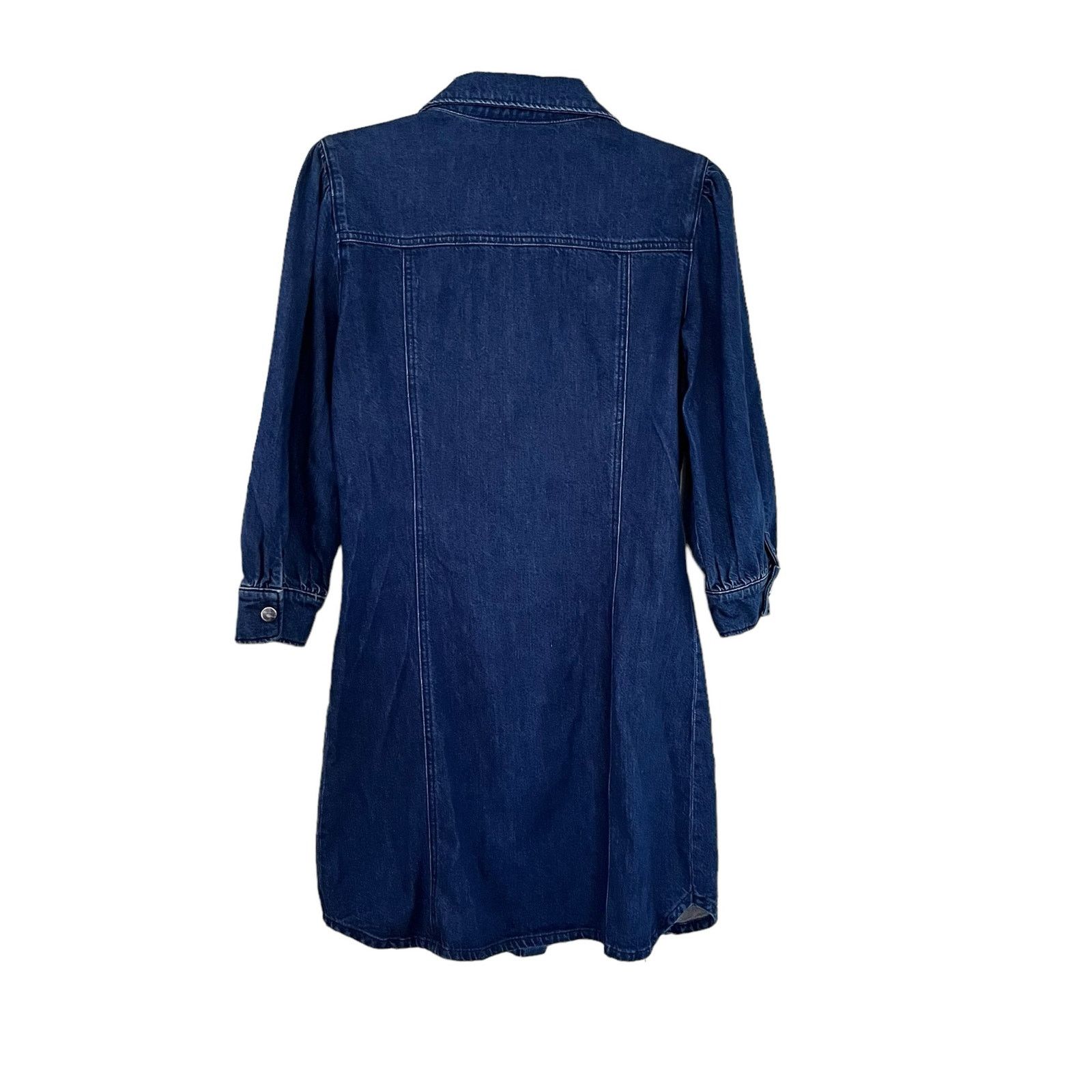 Veronica Beard Veronica Beard Evalyn Denim Puff Sleeve Shirt Dress Size S / US 4 / IT 40 - 4 Thumbnail