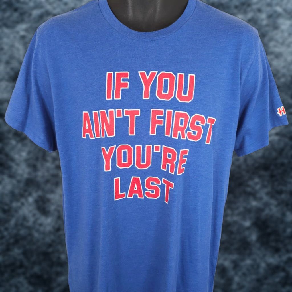 Vintage VINTAGE Talladega Nights T Shirt Mens Large Blue If You Ain't First Youre Last Size US L / EU 52-54 / 3 - 1 Thumbnail