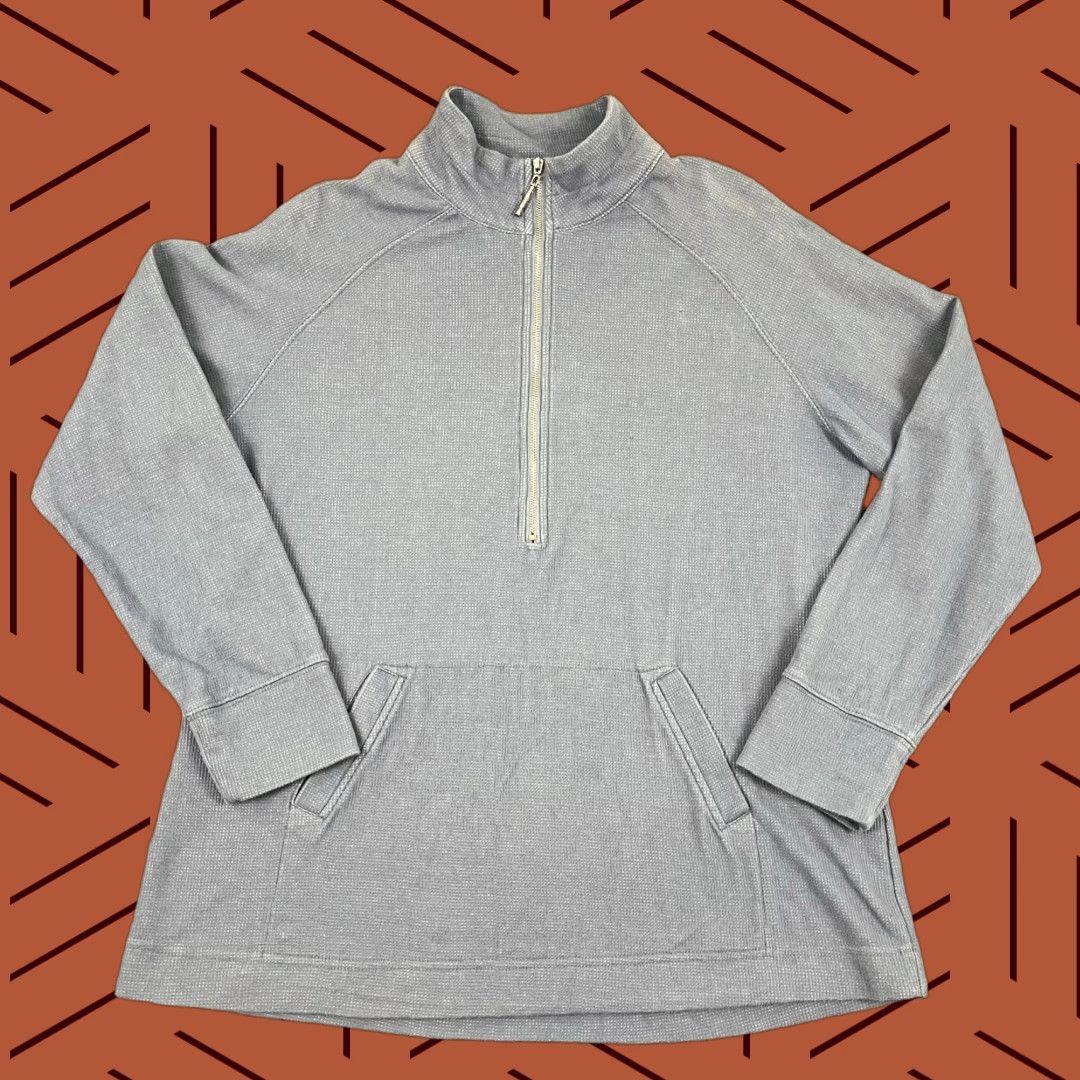 Vintage VINTAGE LULU-B Pullover Womens Large Blue Half Zip Stretch Kangaroo Pocket Tennis Golf Size L / US 10 / IT 46 - 1 Thumbnail