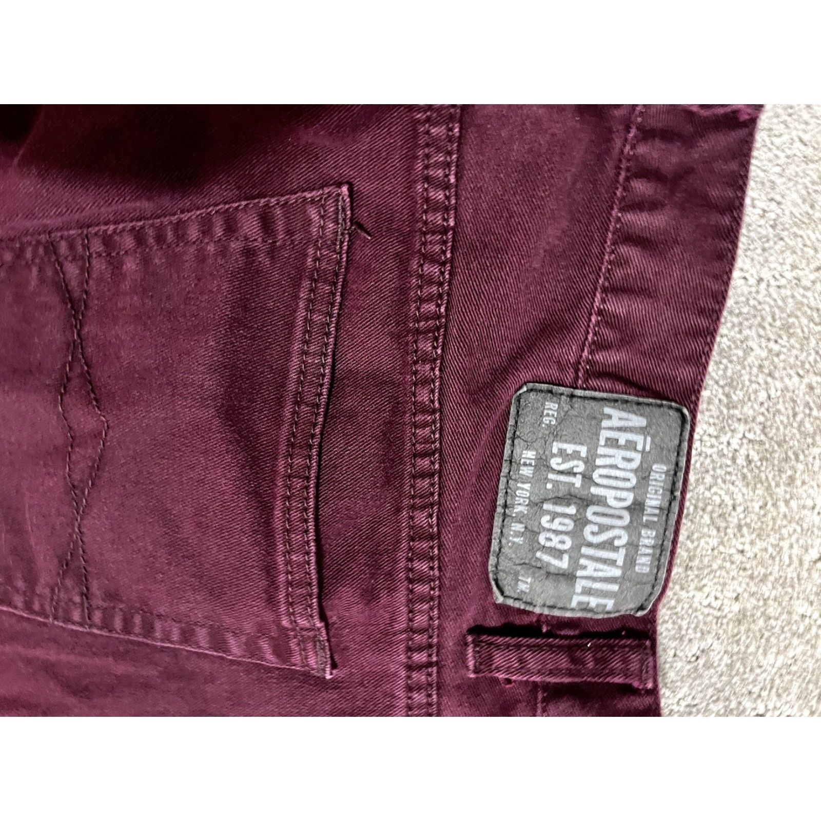 Vintage Aéropostale Jeans Bowery Slim Straight Maroon 34x32 Men's Size US 34 / EU 50 - 5 Thumbnail