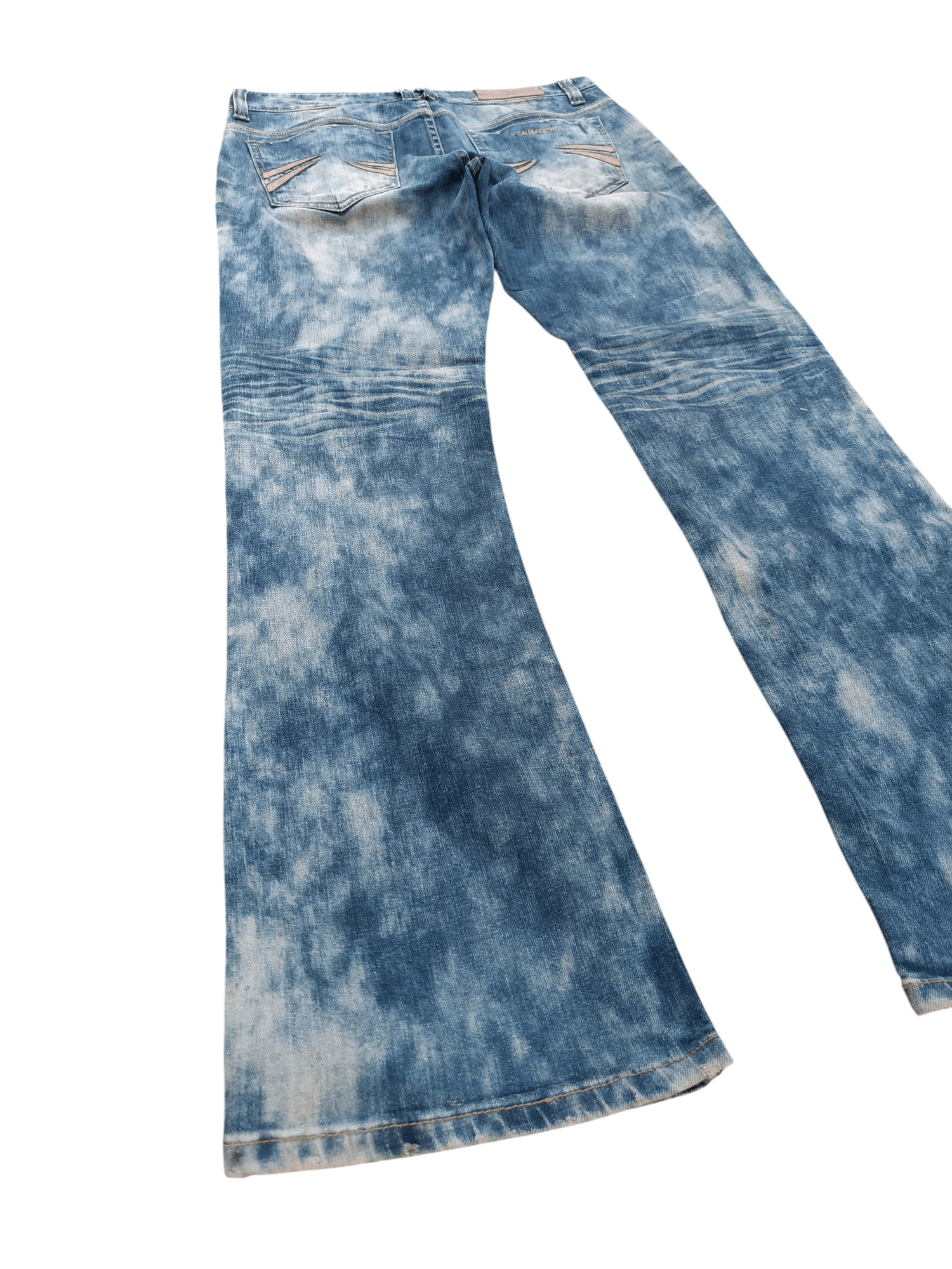 Other RARE 💥 FLARED JAPANESE BRAND TIE-DYE WHISKERS FADED DENIM Size US 33 - 8 Thumbnail