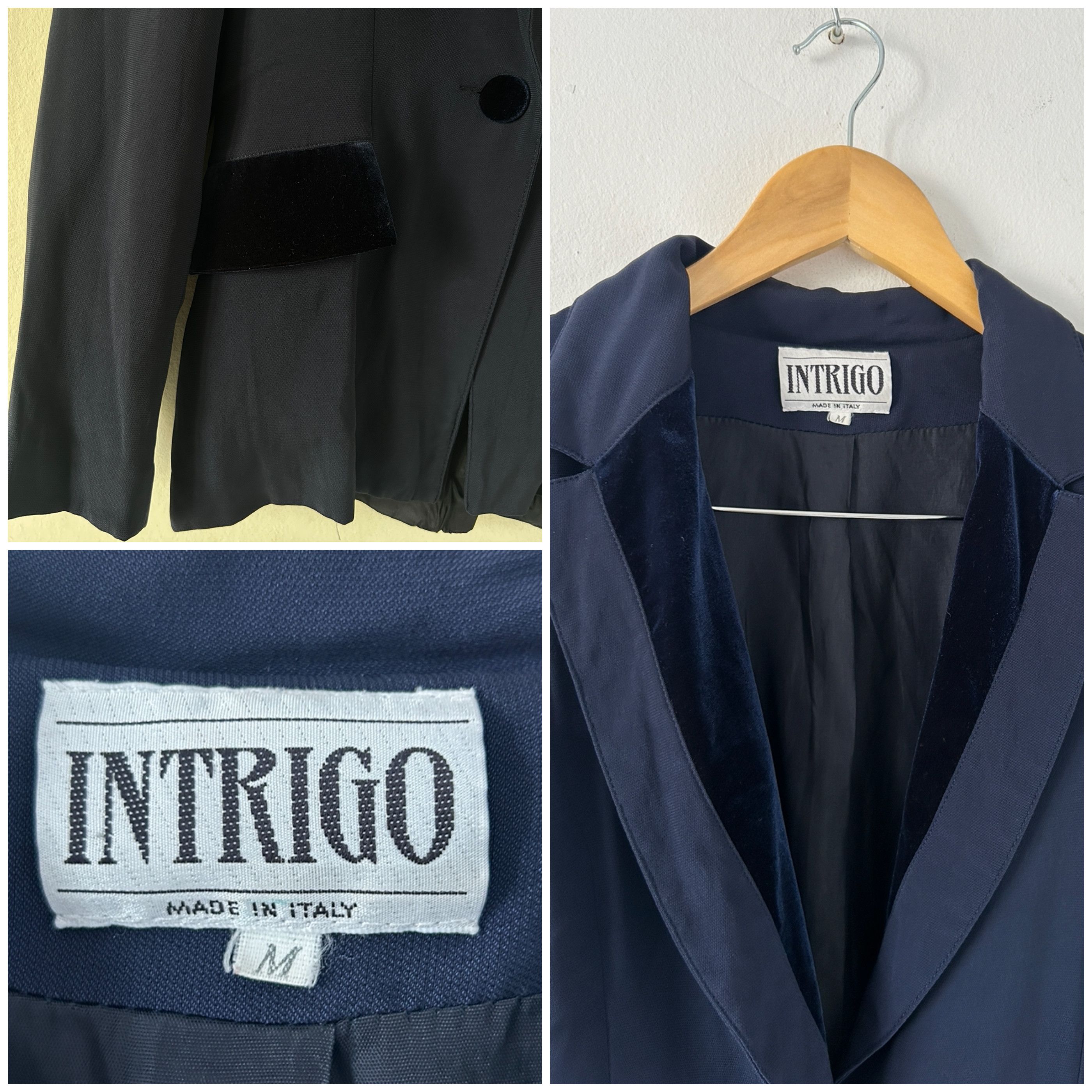 Vintage Vintage velvet trim blue wimsygoth blazer jacket Size S / US 4 / IT 40 - 9 Thumbnail